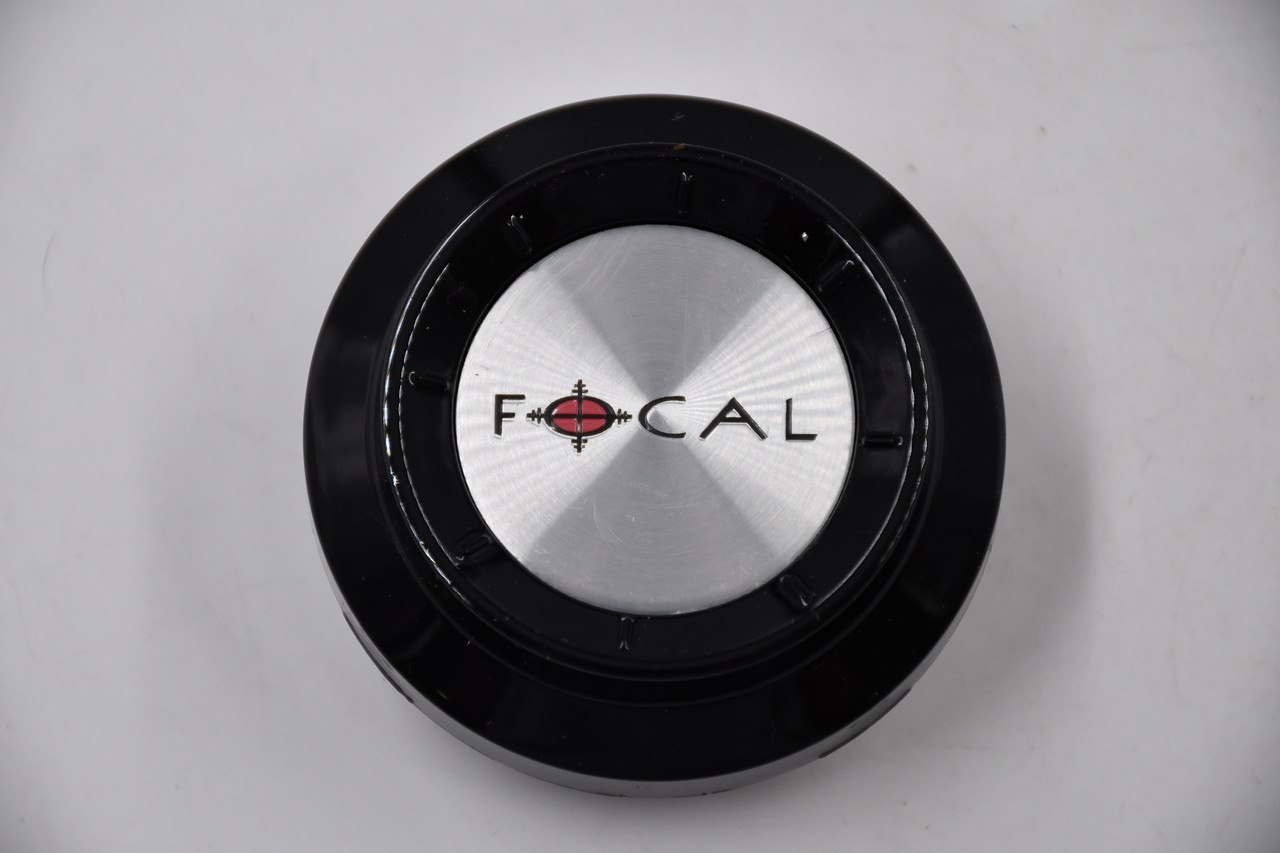 FOCAL Gloss Black w/ Machined Inset Wheel Center Cap Hub Cap A89-9177BK 2.5"