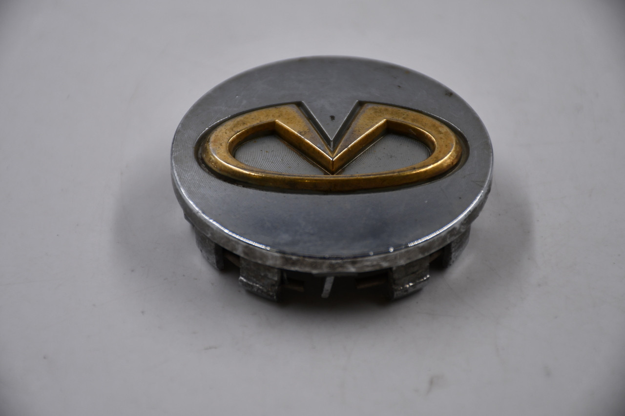 Infiniti Textured Chrome w/ Raised Gold Logo Wheel Center Cap Hub