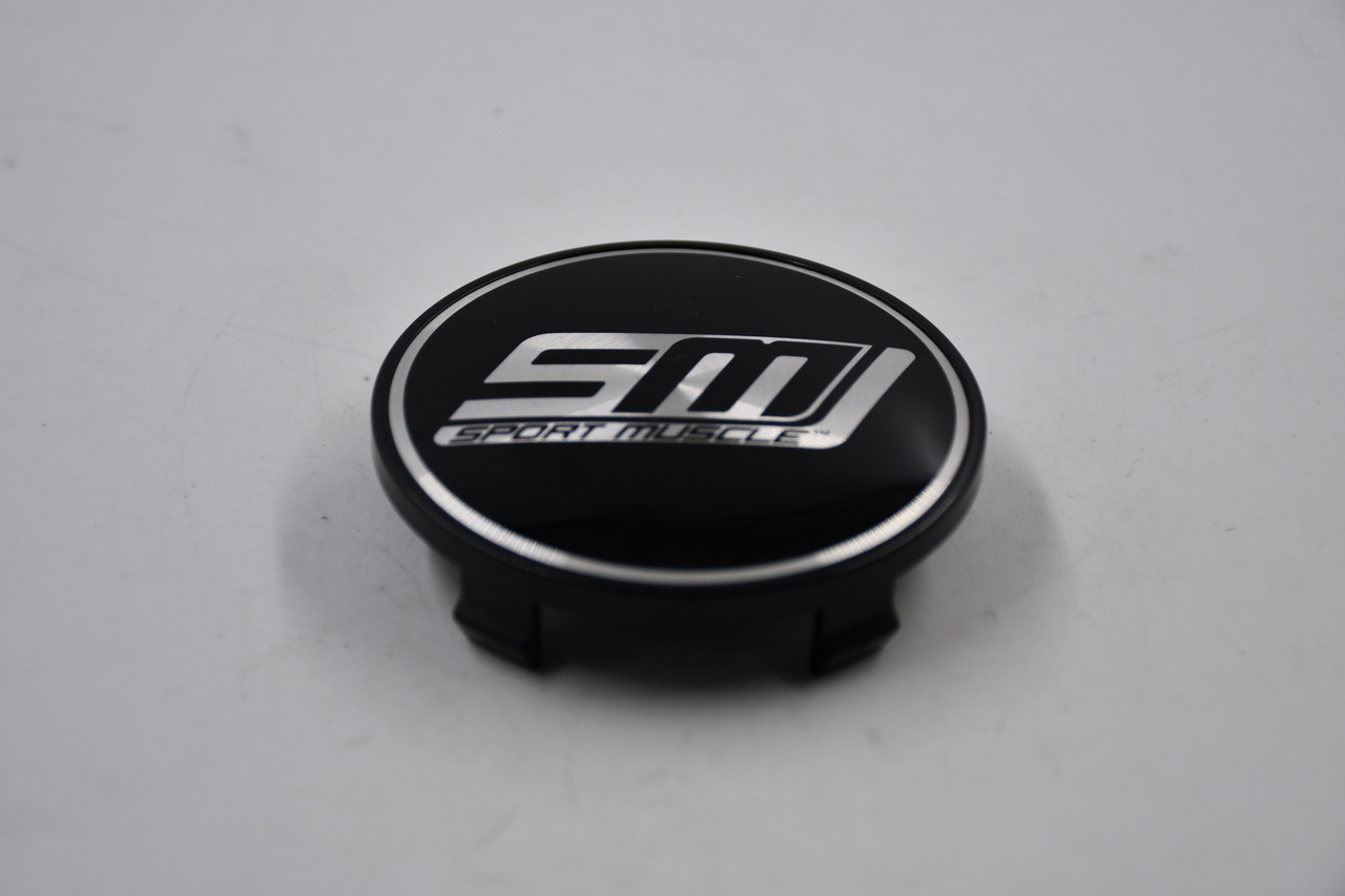 Sport Muscle Gloss black w/ Machined Logo Wheel Center Cap Hub Cap F10-CAP(SPTMUS) 2.75"