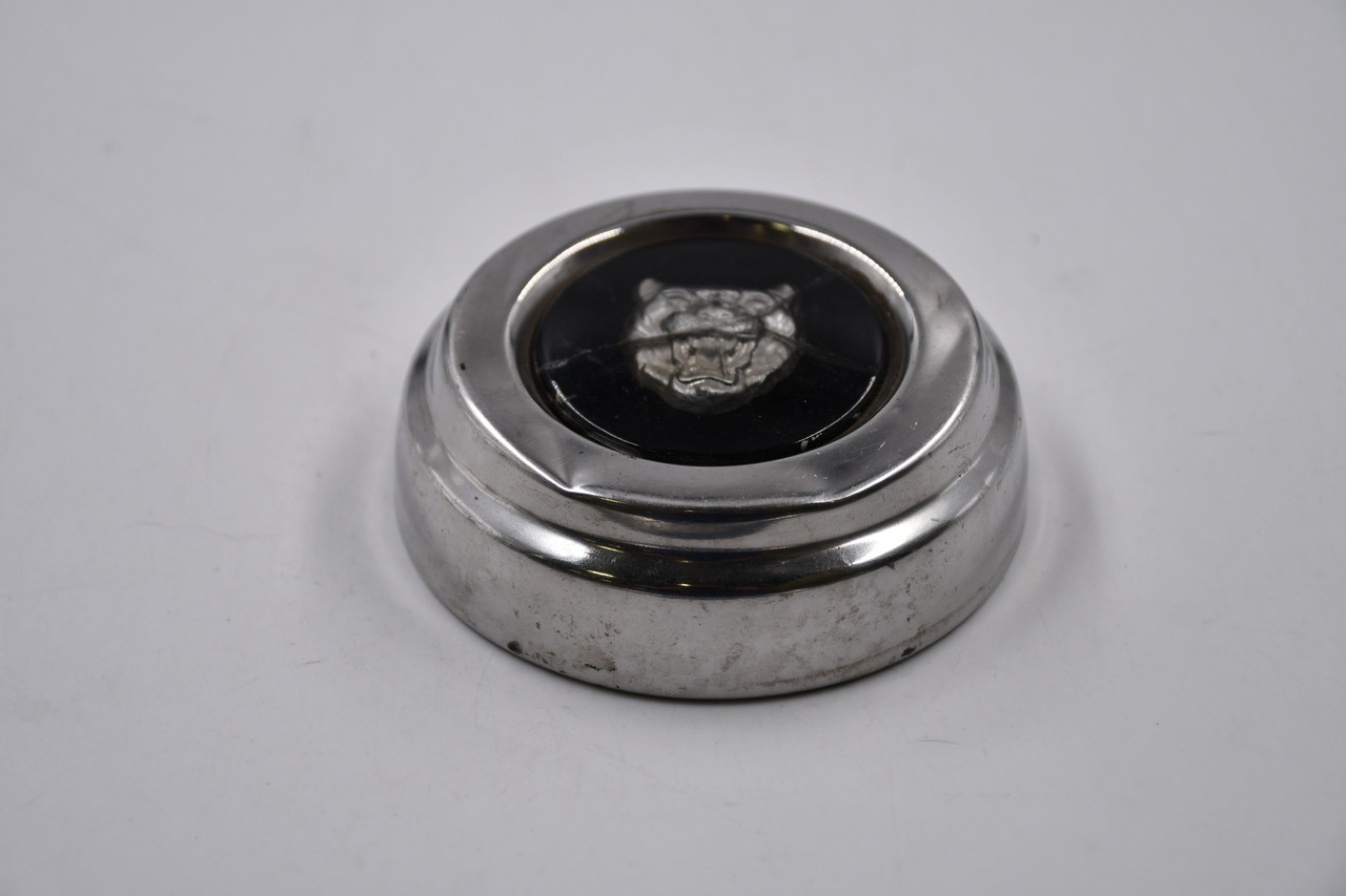 Jaguar Chrome Aluminum w/ Black & Silver Logo Wheel Center Cap Hub Cap JAGUAR/3.375 3.375" 82-'87 Jaguar