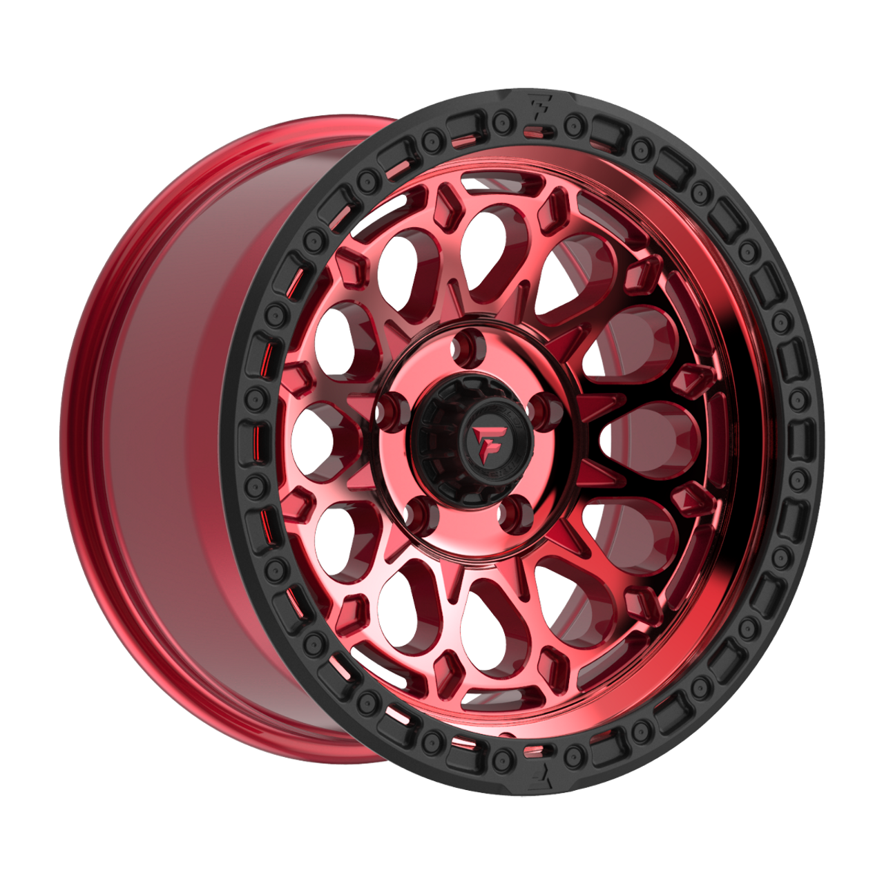 17" Fittipaldi Off Road FT101RTB 17x9 Red Tint Black Wheel 6x135 -12mm Truck Rim