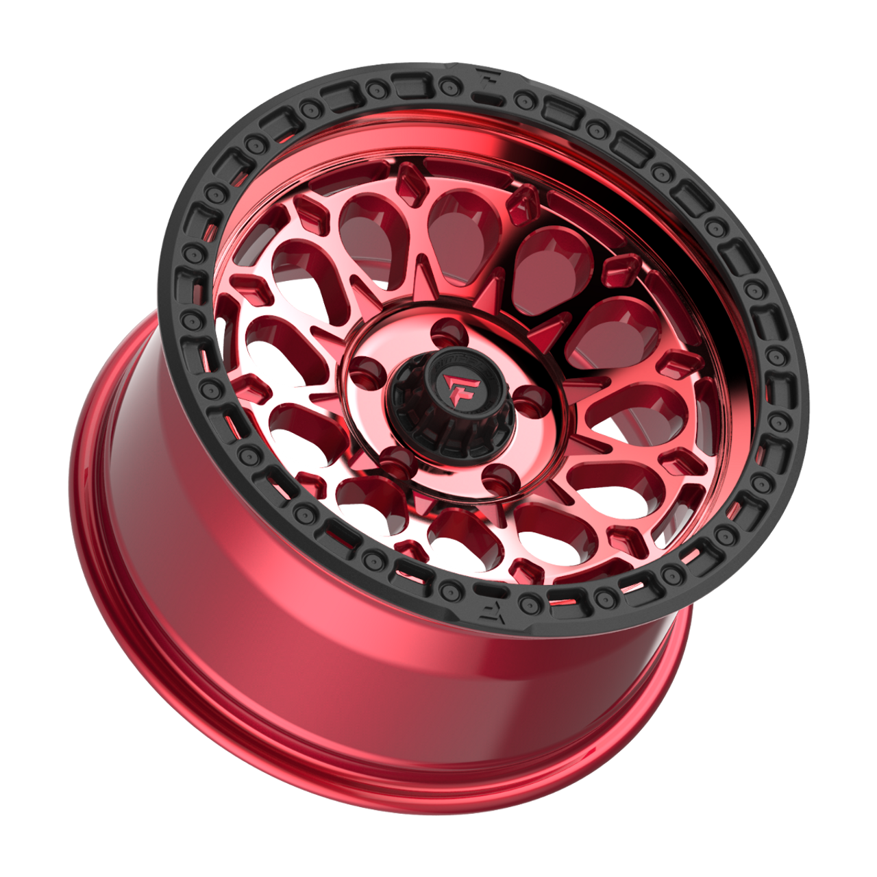 17" Fittipaldi Off Road FT101RTB 17x9 Red Tint Black Wheel 6x135 -12mm Truck Rim