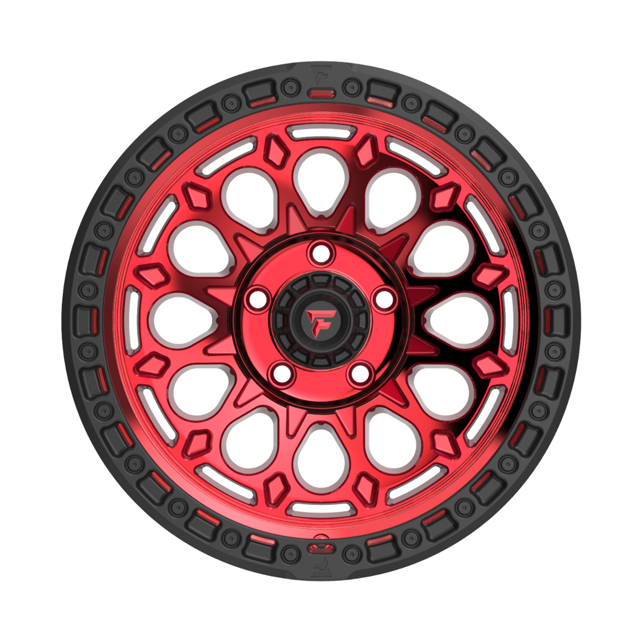 17" Fittipaldi Off Road FT101RTB 17x9 Red Tint Black Wheel 6x135 -12mm Truck Rim