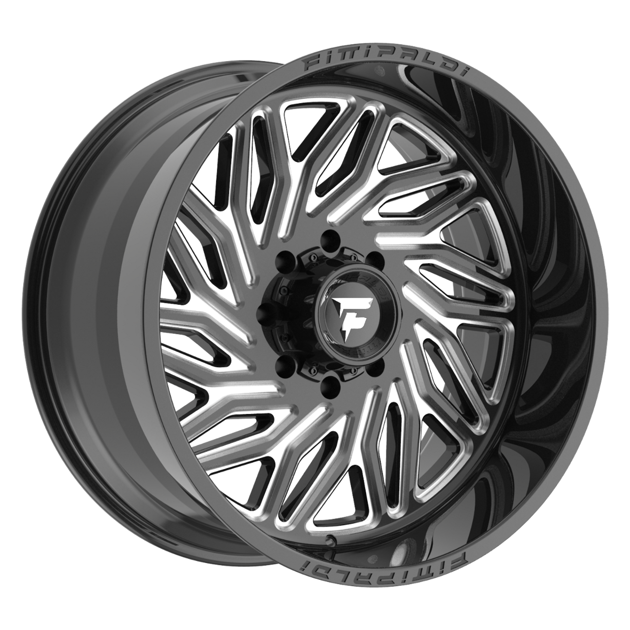 24" Fittipaldi Off Road FA13BM 24x12 Gloss Black Milled 8x170 Wheel -44mm Rim