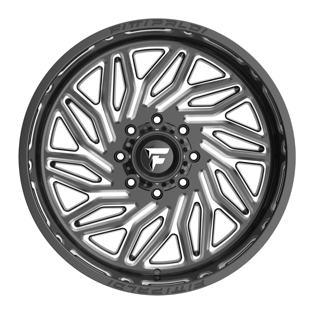 24" Fittipaldi Off Road FA13BM 24x12 Gloss Black Milled 8x170 Wheel -44mm Rim
