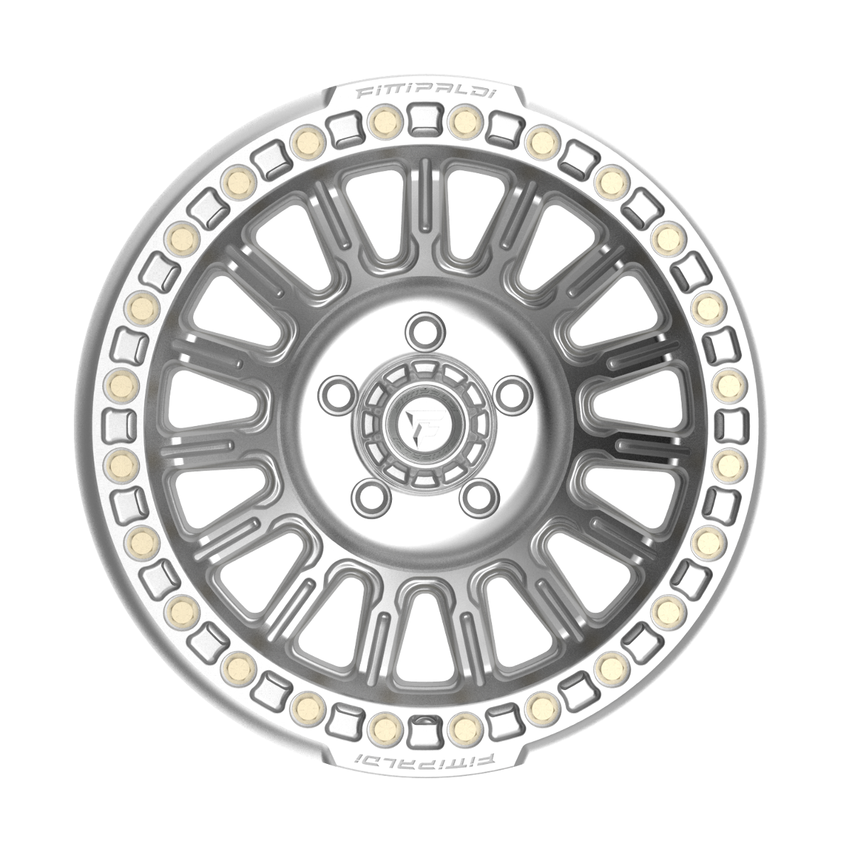 17" Fittipaldi Off Road FB152M 17x9 Machined Silver Wheel 5x5 -38mm Lifted Rim