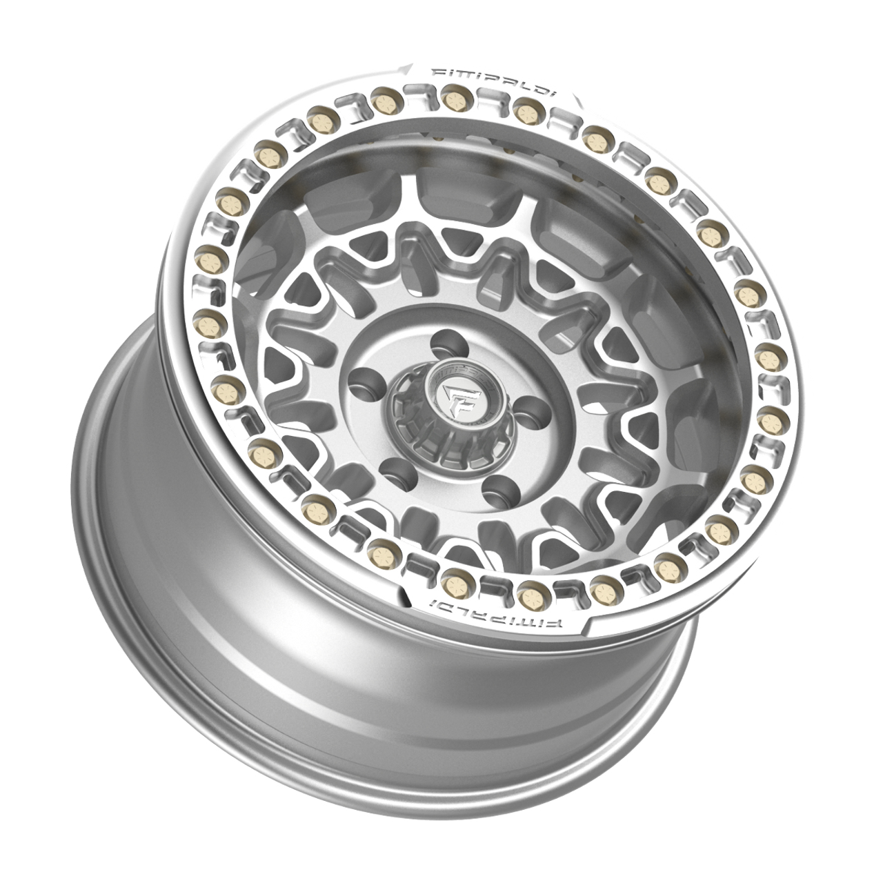 Set 4 17" Fittipaldi Off Road FB150M 17x9 Machined Silver Wheels 6x5.5 -15mm Rim