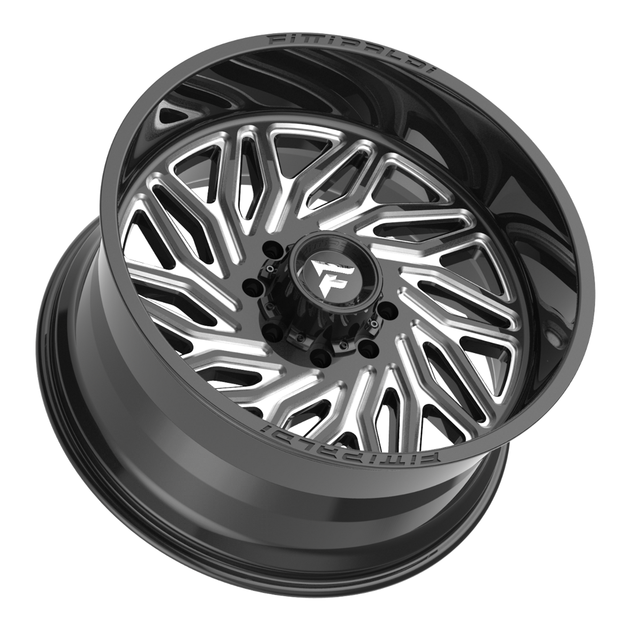 Set 4 24" Fittipaldi Off Road FA13BM 24x12 Gloss Black Milled Wheels 8x6.5 -44mm