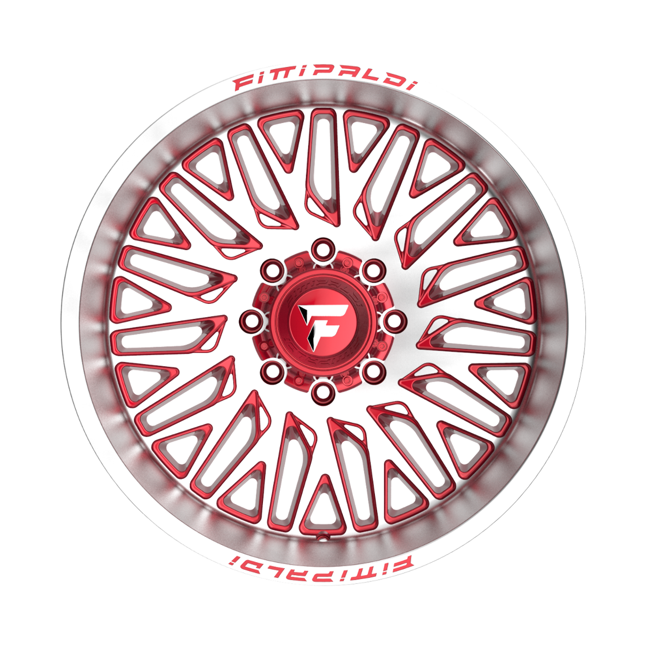 Set 4 22" Fittipaldi Off Road FA07MR 22x12 Machined Red Wheels 8x170 -44mm Rims