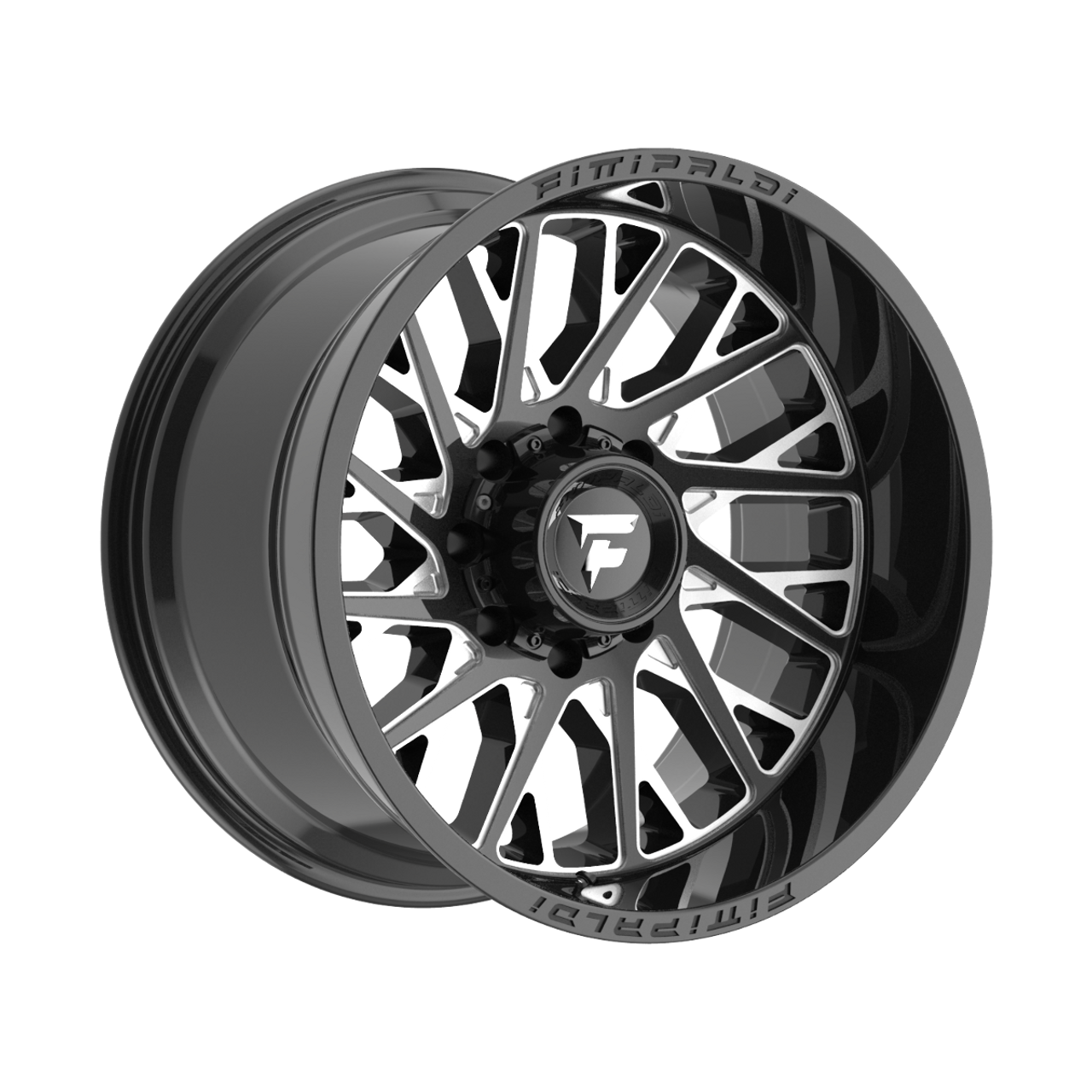 Set 4 20" Fittipaldi Off Road FA08BM 20x12 Gloss Black 6x135 6x5.5 -44mm Wheels