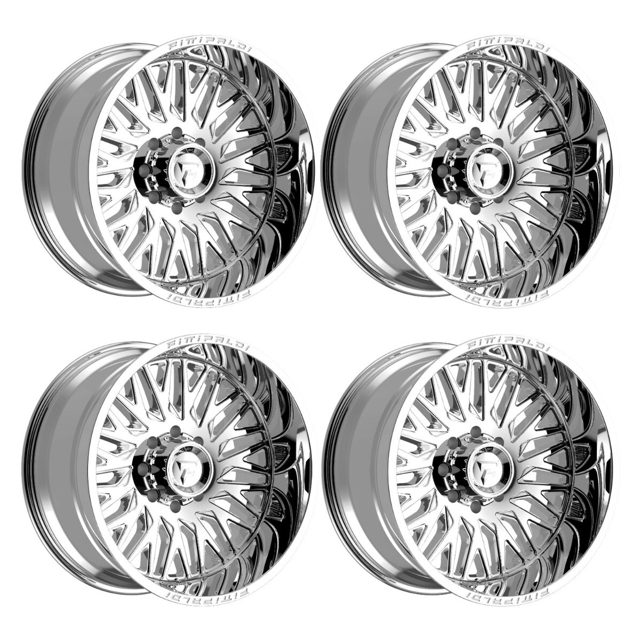 Set 4 26" Fittipaldi Off Road FA07MC 26x12 Mirror Coat 8x170 Wheels -44mm Rims