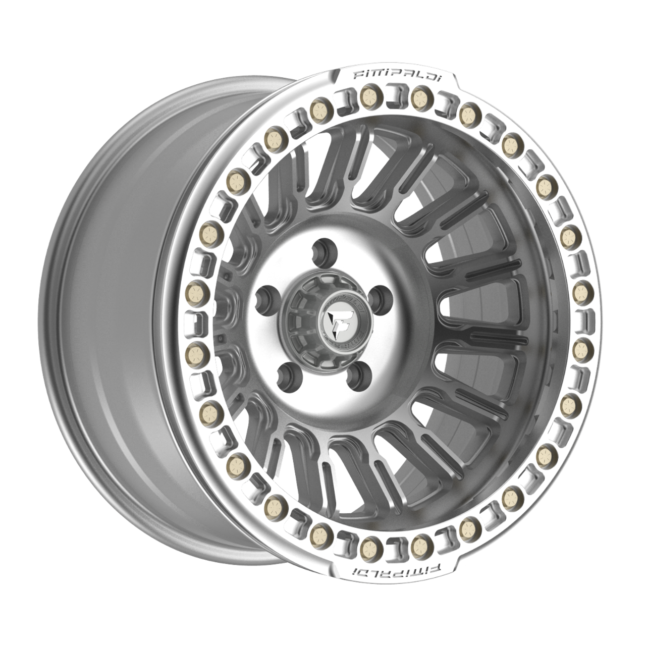 Set 4 17" Fittipaldi Off Road FB152M 17x9 Machined Silver Wheels 6x5.5 -38mm Rim