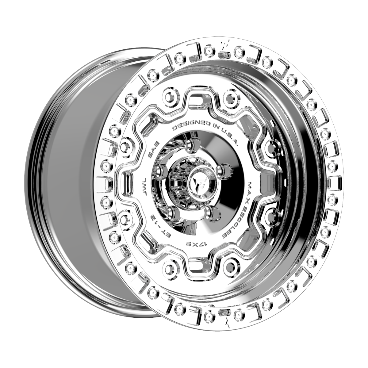 Set 4 17" Fittipaldi Off Road FT100MC 17x9 Mirror Coat 5x5 Wheels -12mm Rims