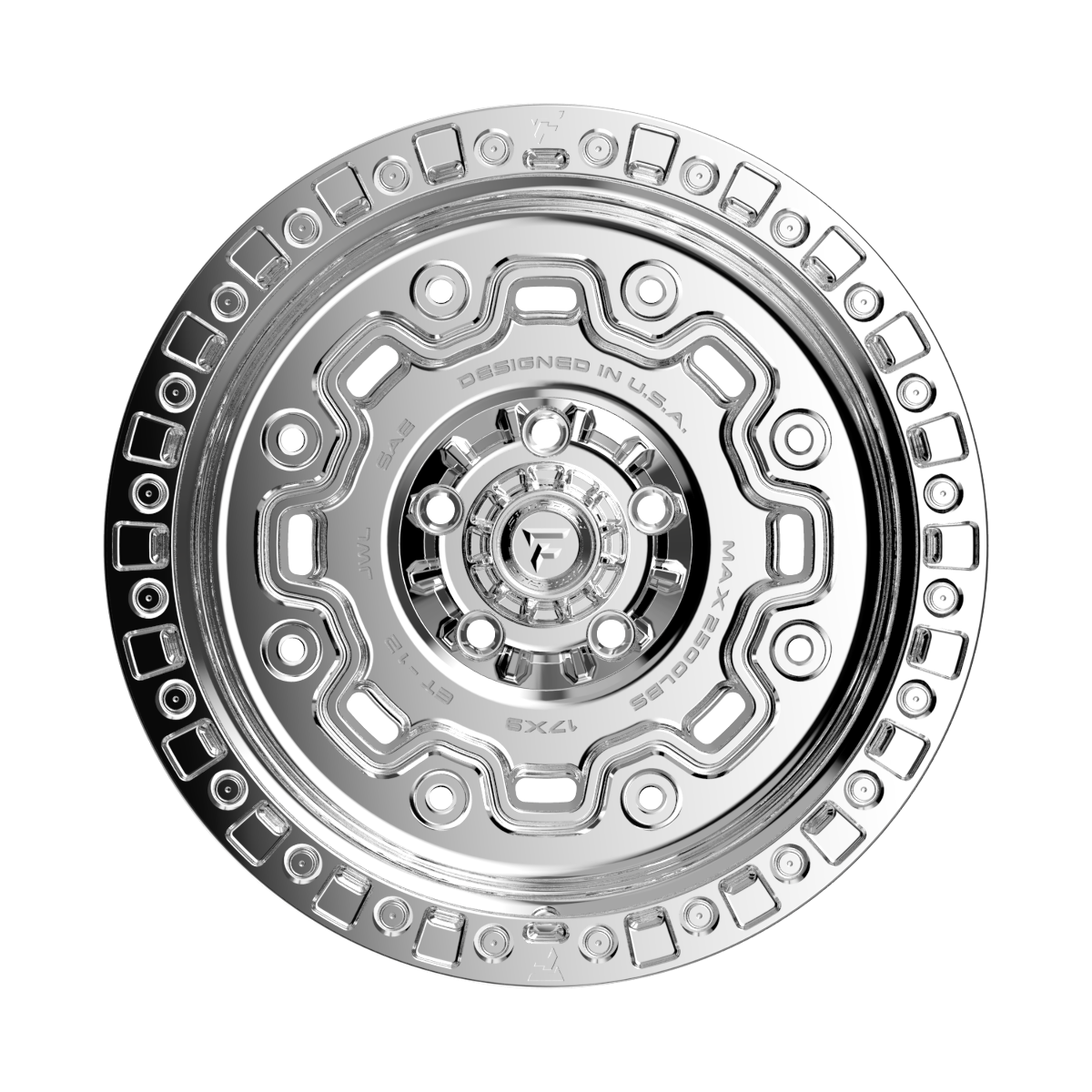 Set 4 17" Fittipaldi Off Road FT100MC 17x9 Mirror Coat 5x5 Wheels -12mm Rims