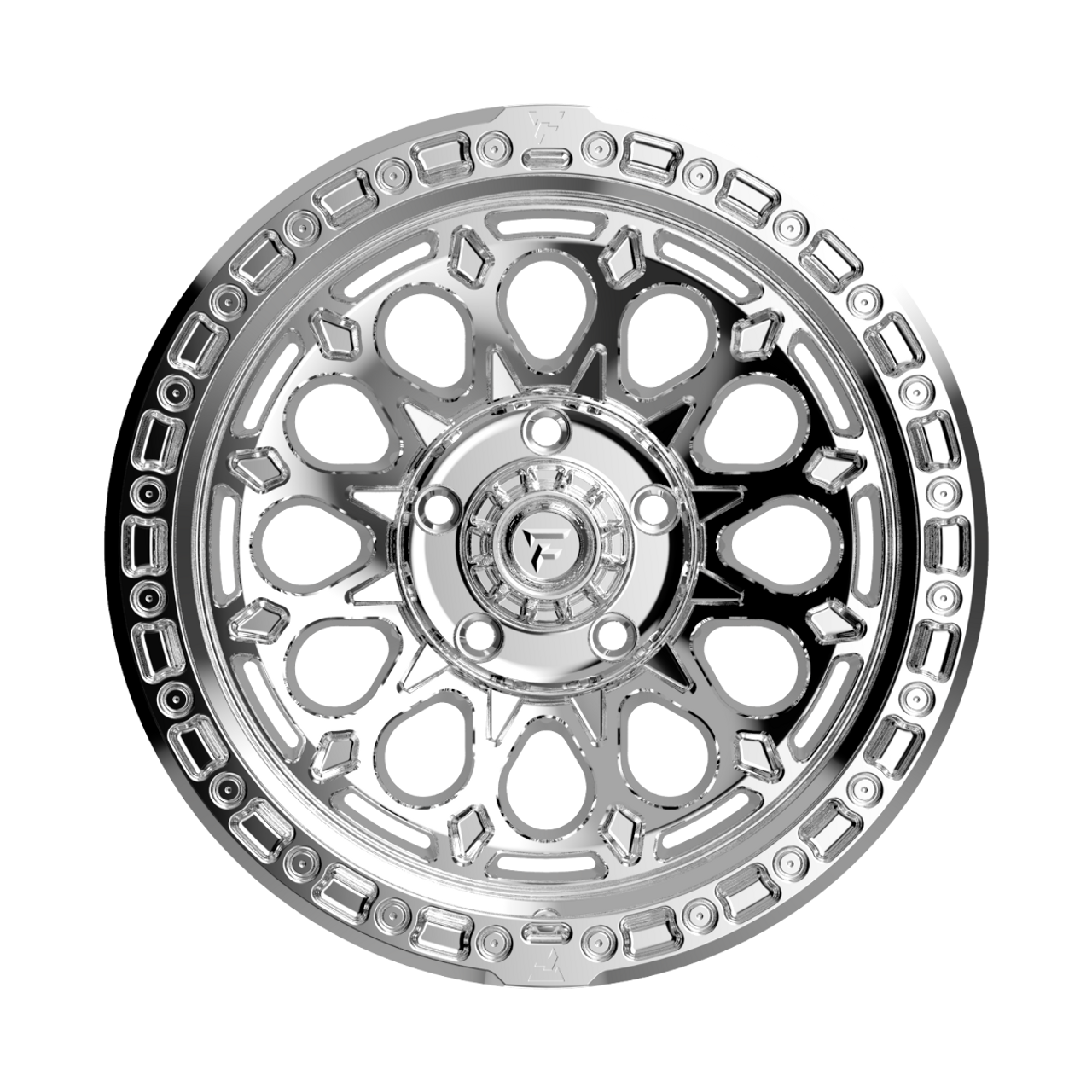 Set 4 17" Fittipaldi Off Road FT101MC 17x9 Mirror Coat Wheels 6x5.5 -12mm Rims