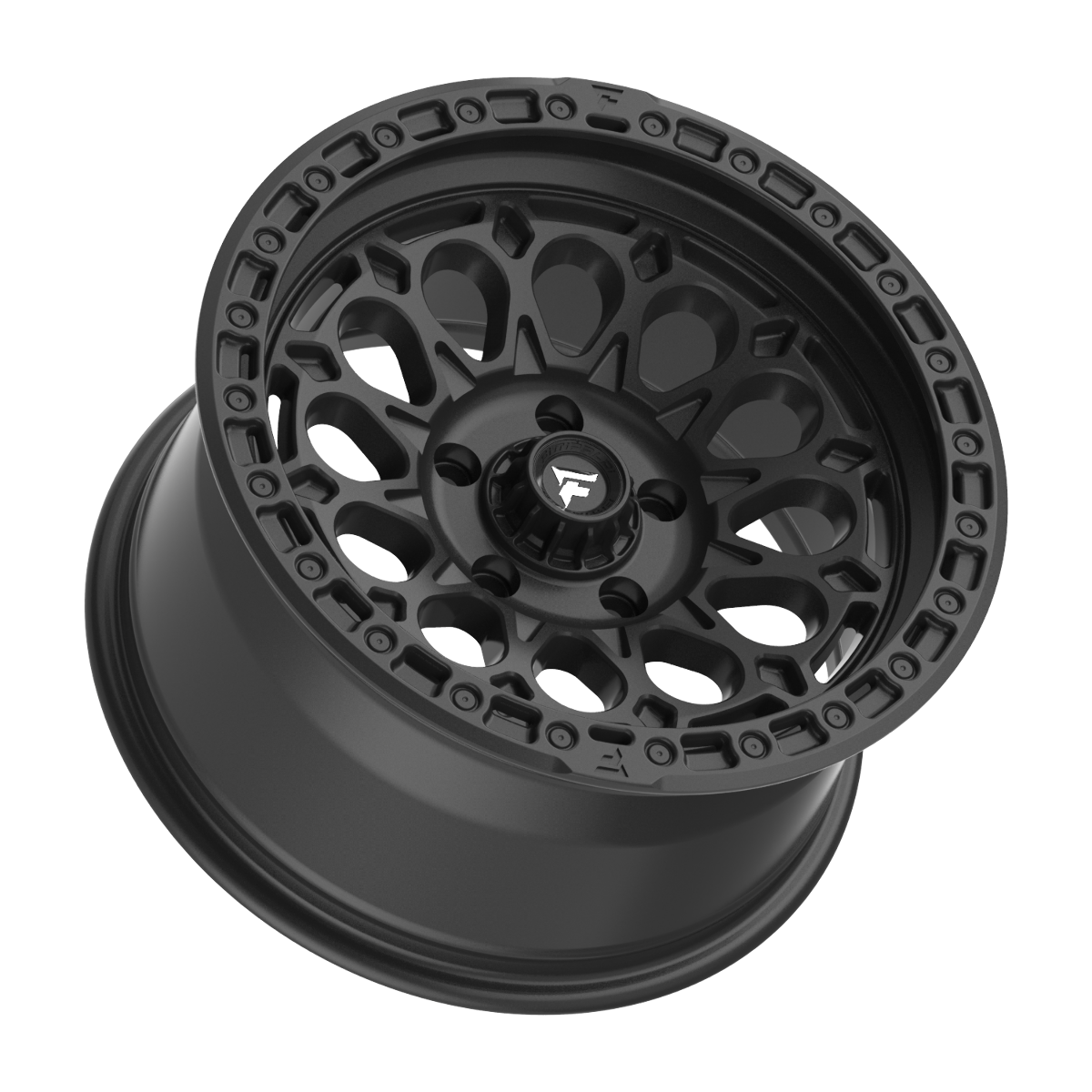 Set 4 17" Fittipaldi Off Road FT101SB 17x9 Satin Black 5x5 -12mm Lifted Wheels