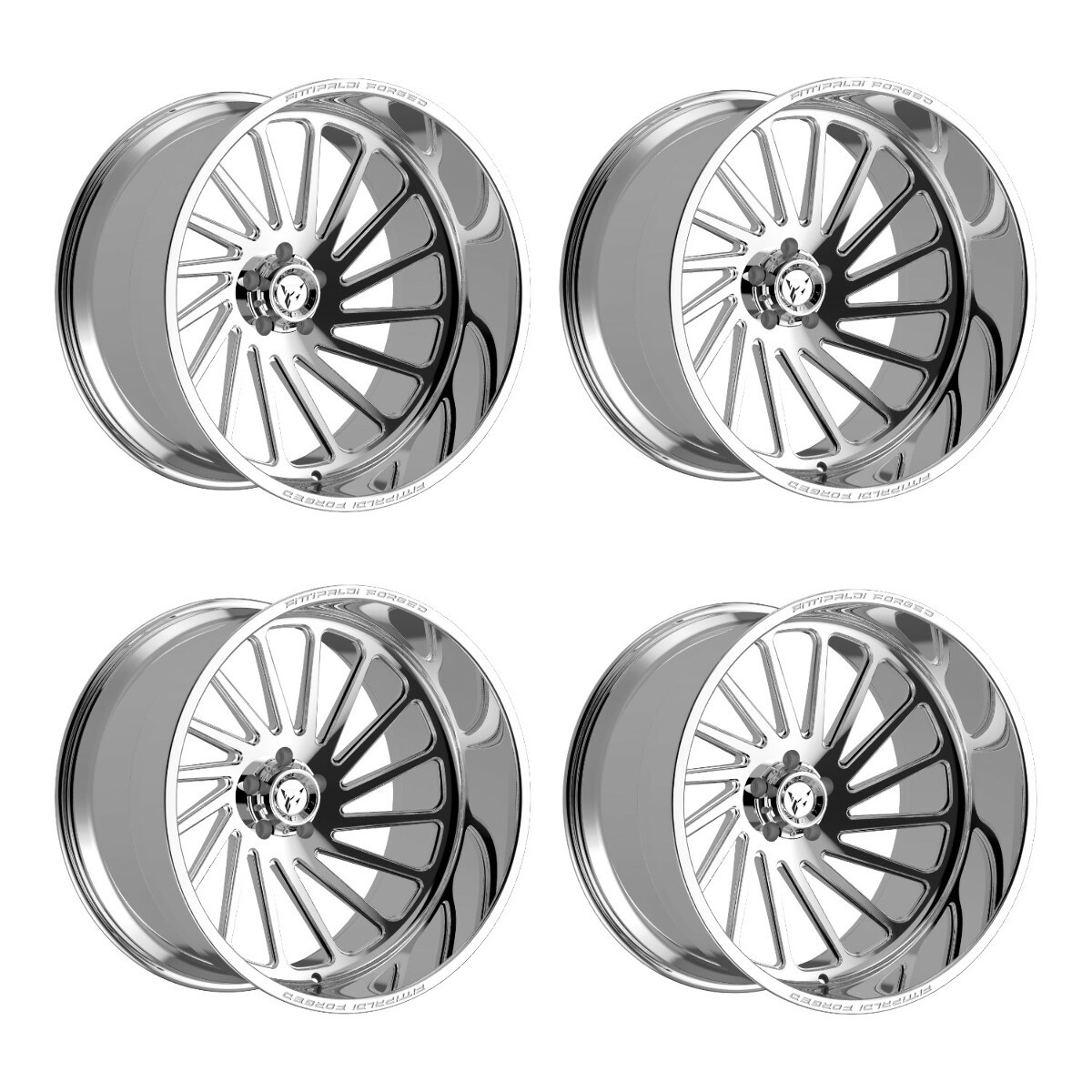 Set 4 24" Fittipaldi Off Road FTF503P 24x14 Polished 8x170 Wheels -76mm Rims