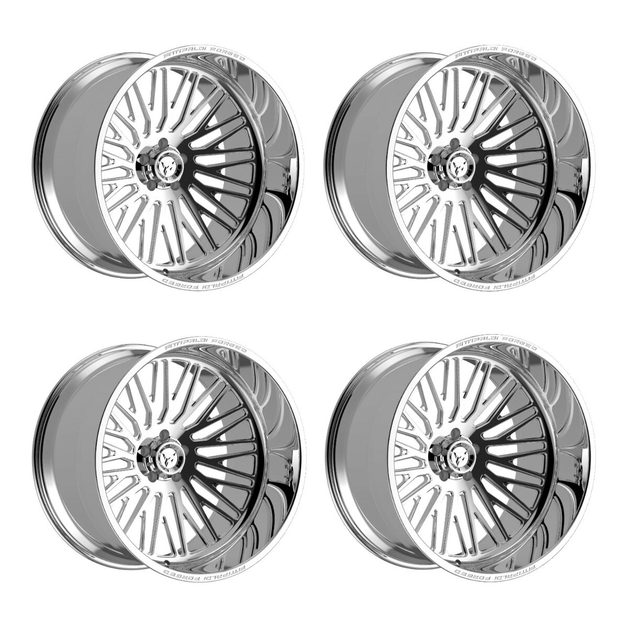 Set 4 26" Fittipaldi Off Road FTF505P 26x16 Polished 8x6.50 Wheels -101mm Rims