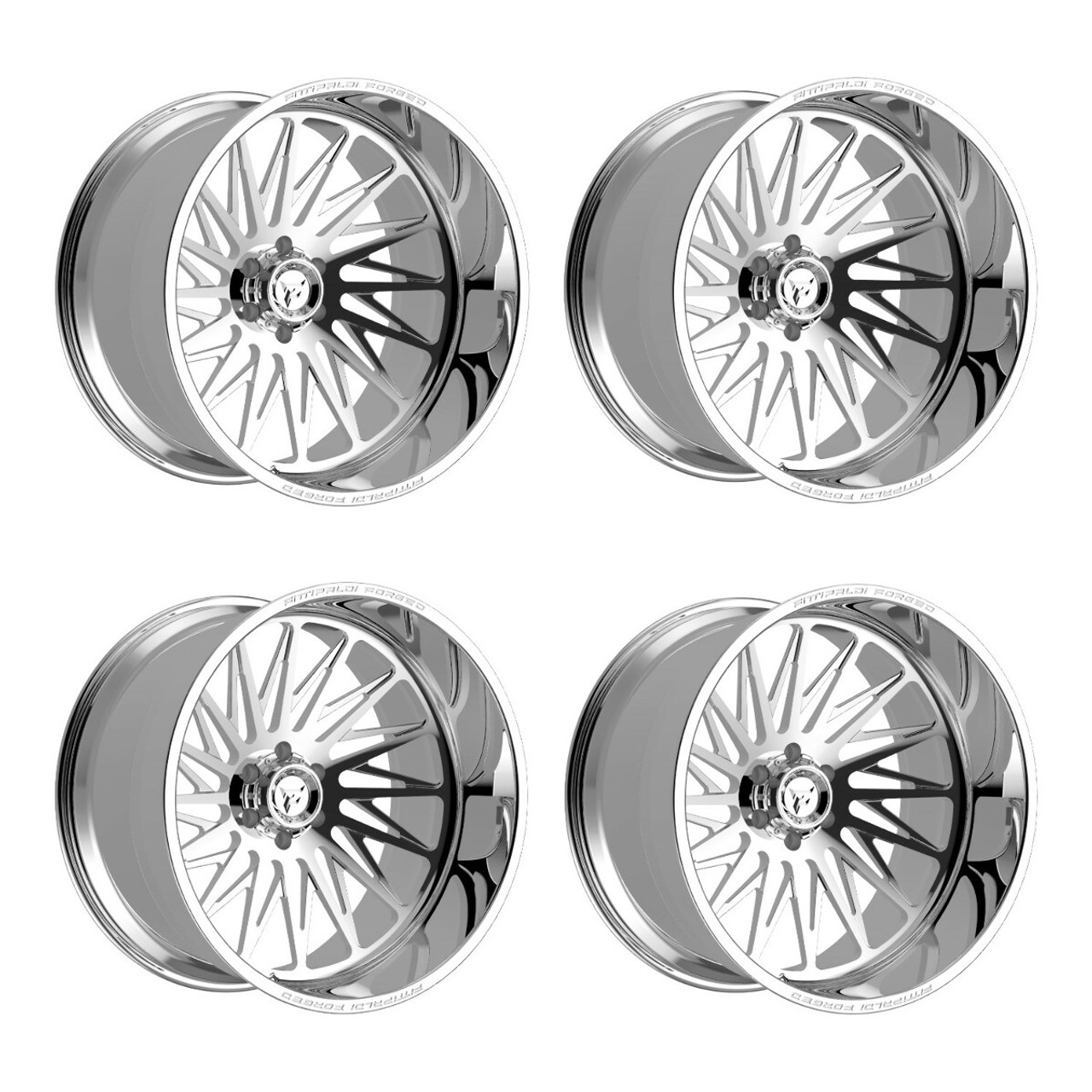 Set 4 26" Fittipaldi Off Road FTF506P 26x16 Polished 8x6.5 Wheels -101mm Rims