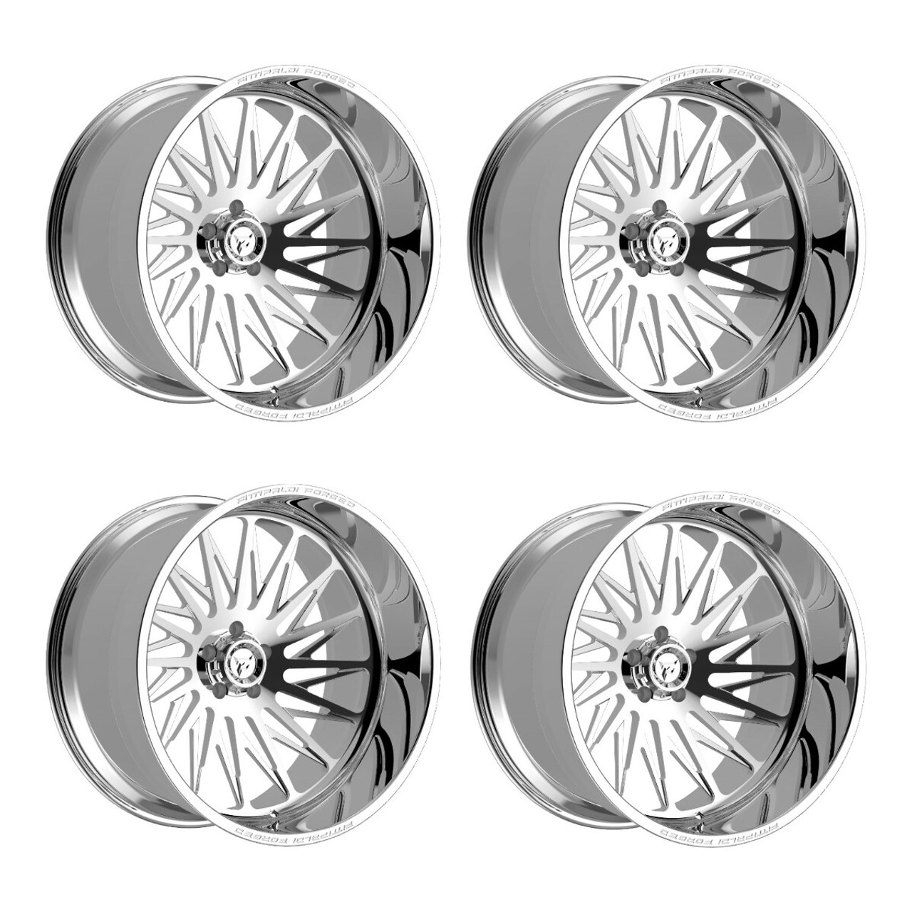 Set 4 30" Fittipaldi Off Road FTF506P 30x16 Polished 8x6.5 Wheels -101mm Rims