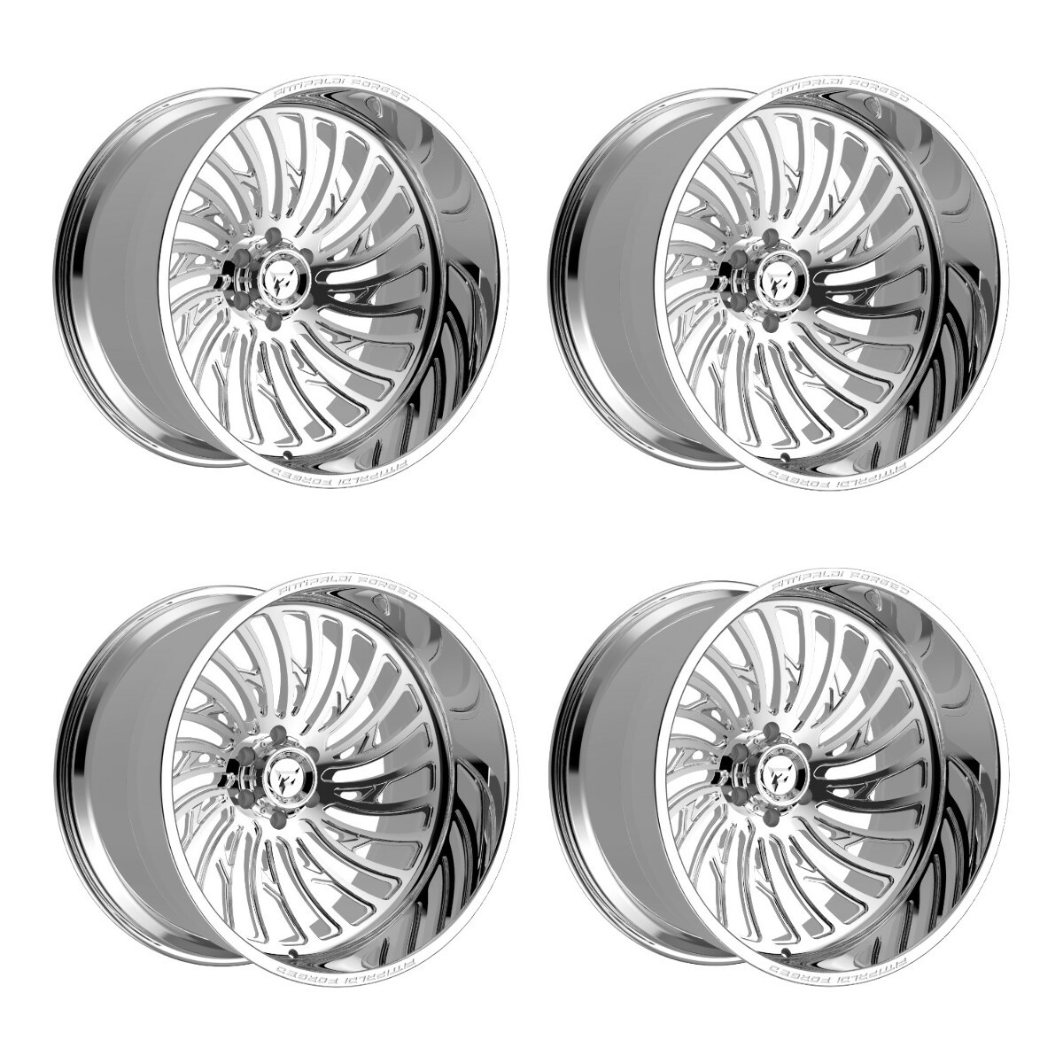 Set 4 24" Fittipaldi Off Road FTF507P 24x14 Polished 8x170 Wheels -76mm Rims