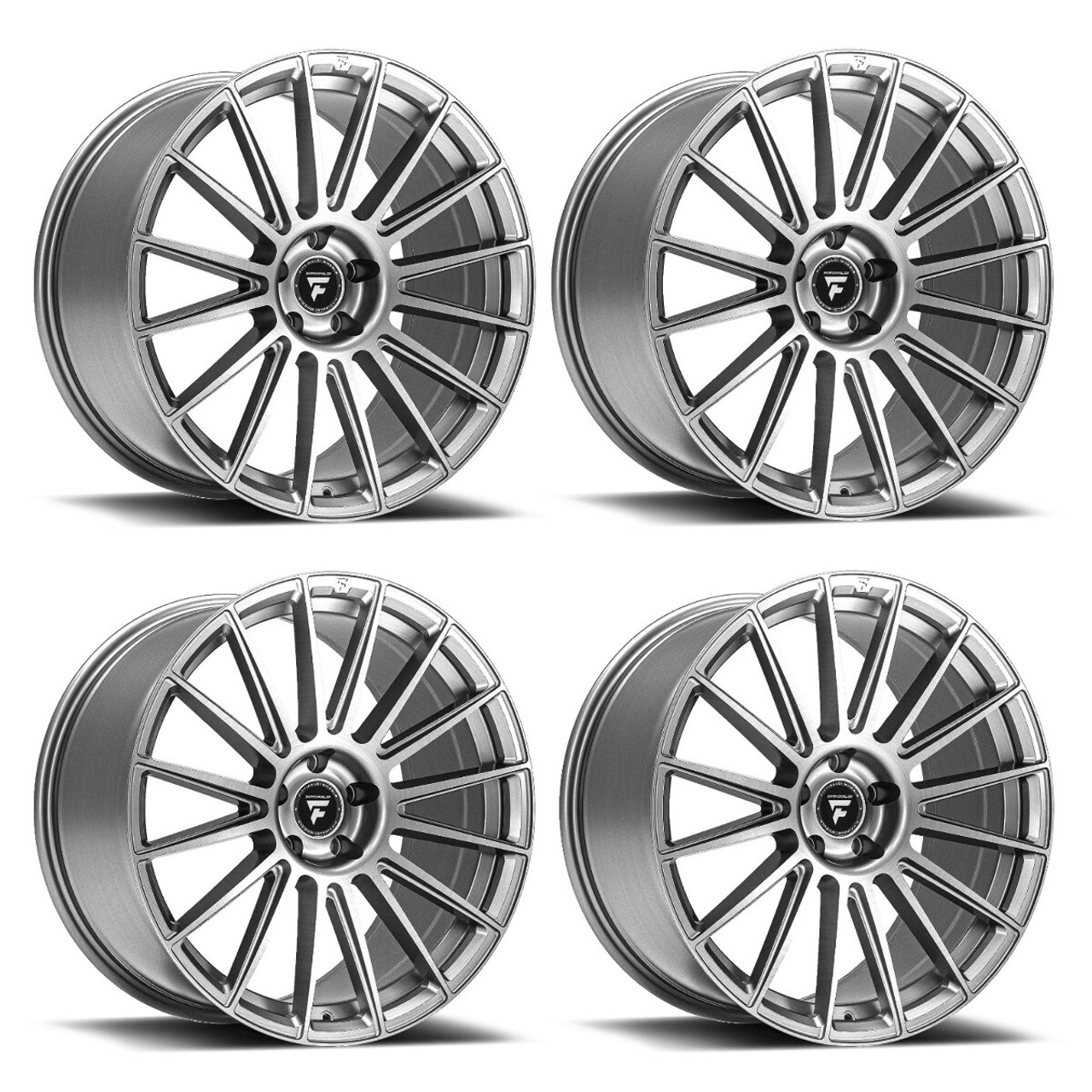 Set 4 22" Fittipaldi 363BS 22x9.5 Brushed Silver 5x112 Wheels 45mm Rims
