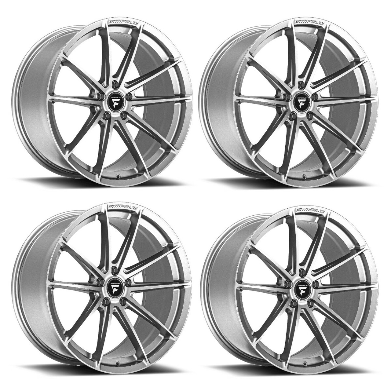 Set 4 20" Fittipaldi 362S 20x10 Brushed Silver 5x120 Wheels 37mm Rims