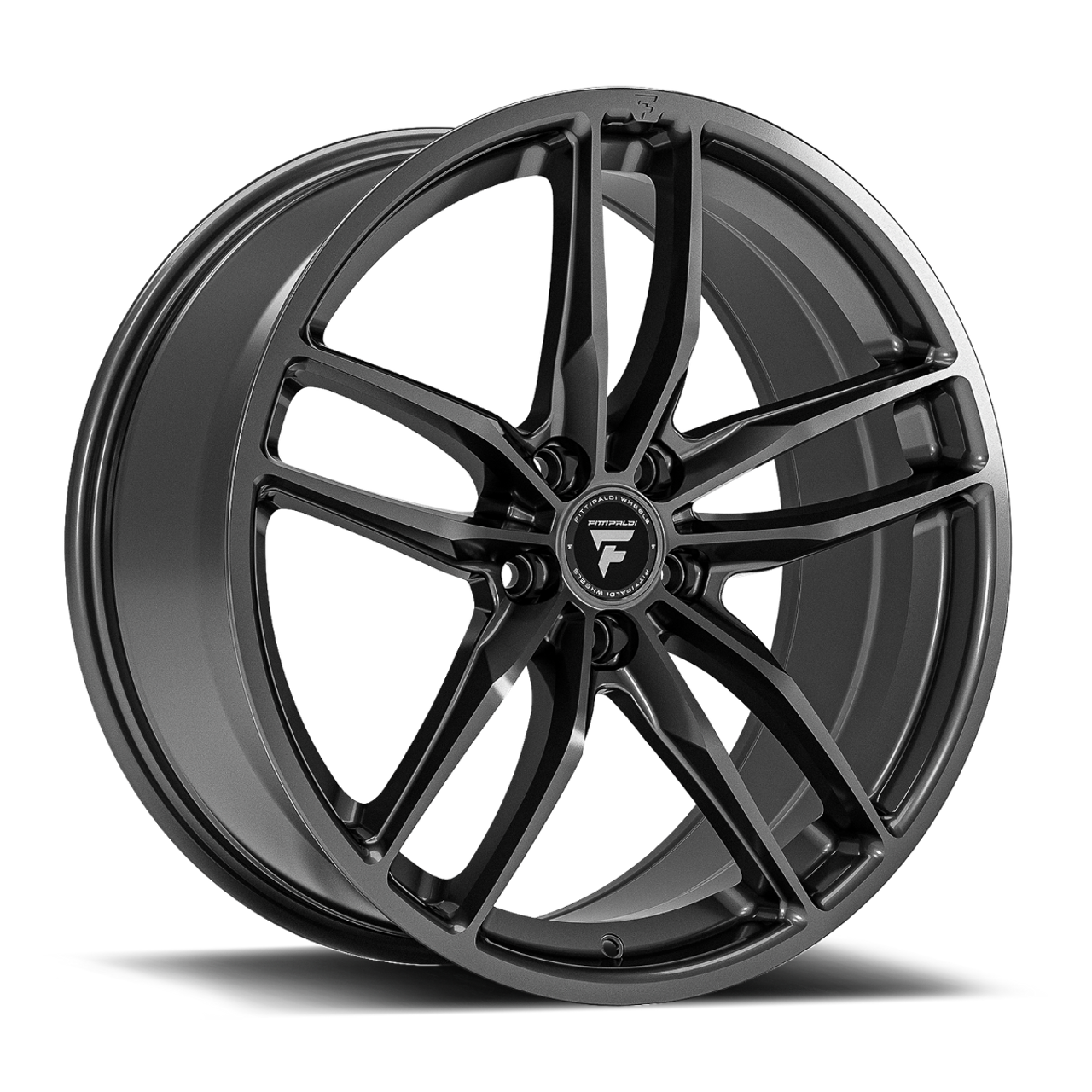 18" Fittipaldi 361G 18x8 Gloss Graphite 5x112 Wheel 25mm Rim