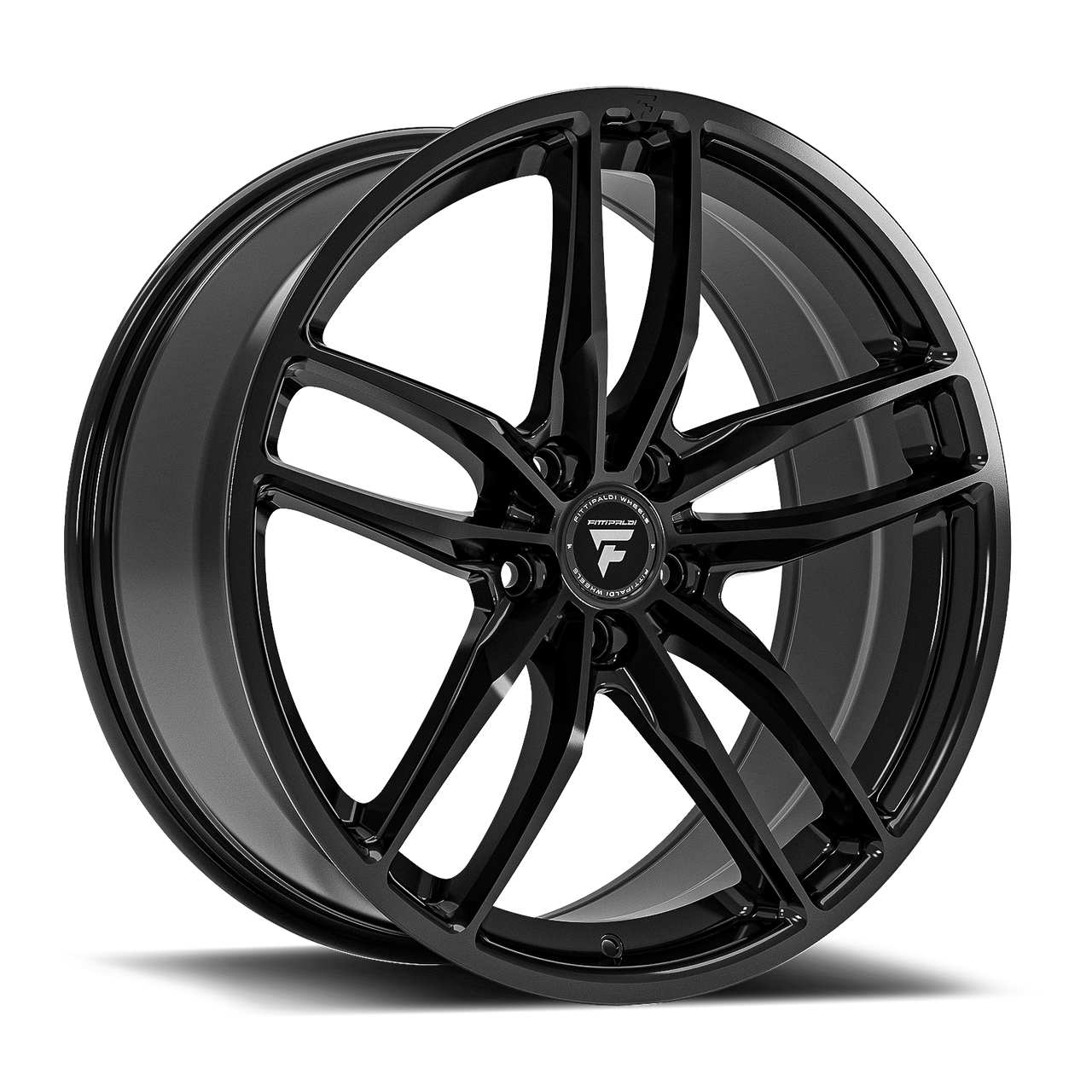 Set 4 18" Fittipaldi 361B 18x8 Gloss Black 5x112 Wheels 25mm Rims