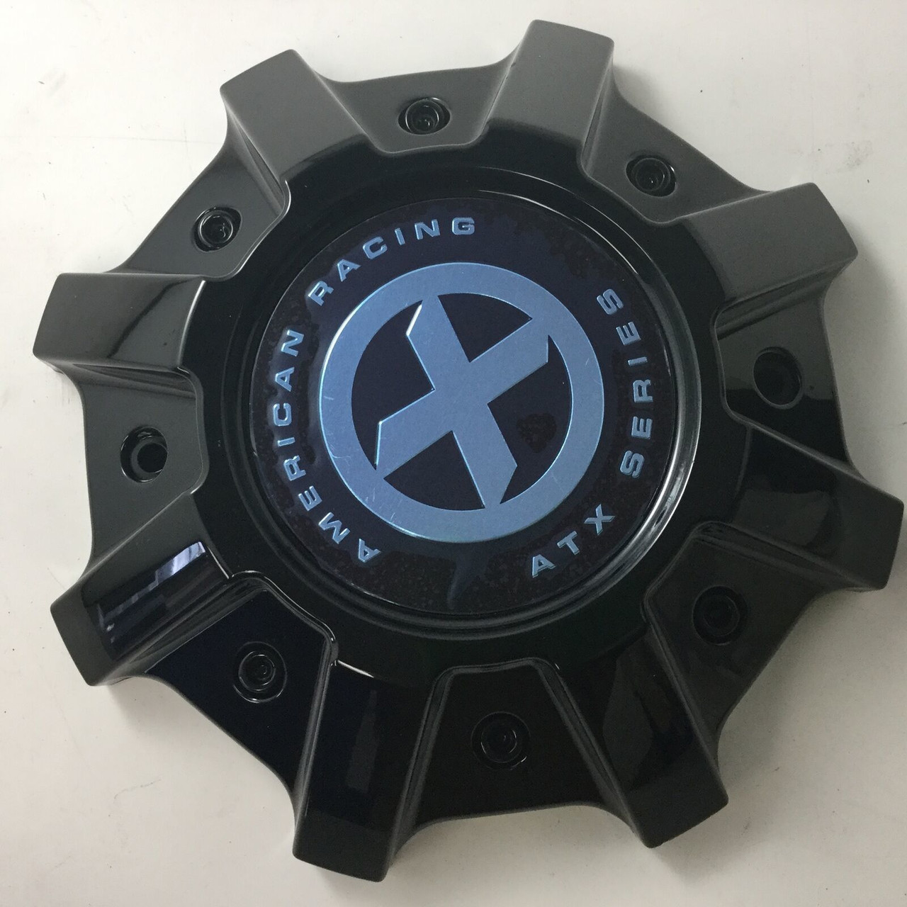 American Racing ATX Series Gloss Black 8-1/2" OD Bolt-On Wheel Center Hub Cap
