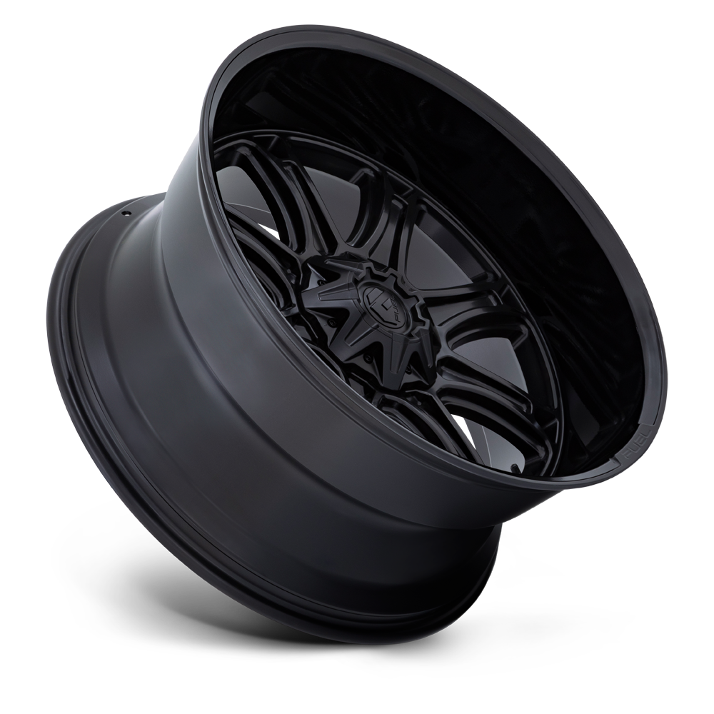 24" Fuel Darkstar 24x12 8x180 -44mm Matte Black Gloss Black Lip For Chevy GMC