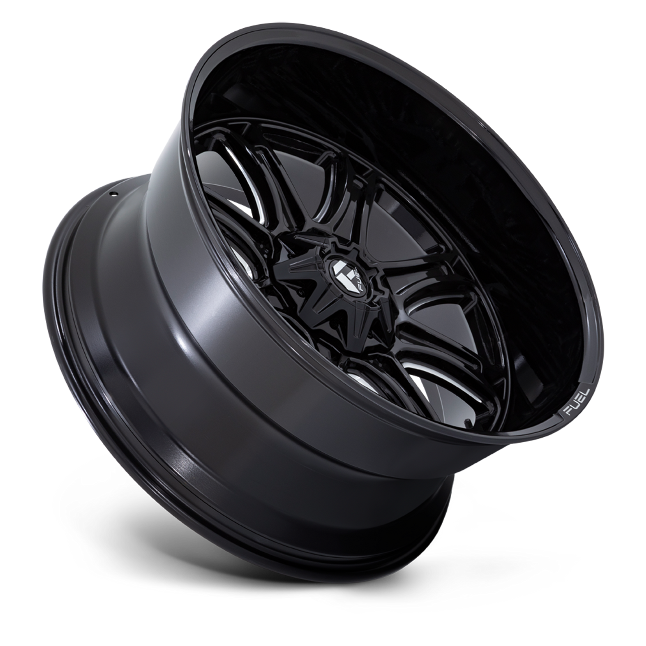 20" Fuel Darkstar 20x10 8x180 -18mm Wheel Gloss Black Milled For Chevy GMC Rim