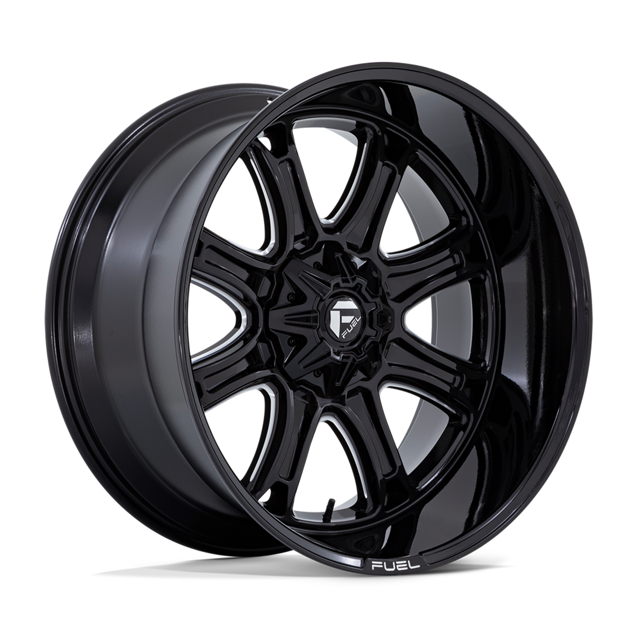 20" Fuel Darkstar 20x10 8x6.5 -18mm Wheel Gloss Black Milled Lifted Truck Rim
