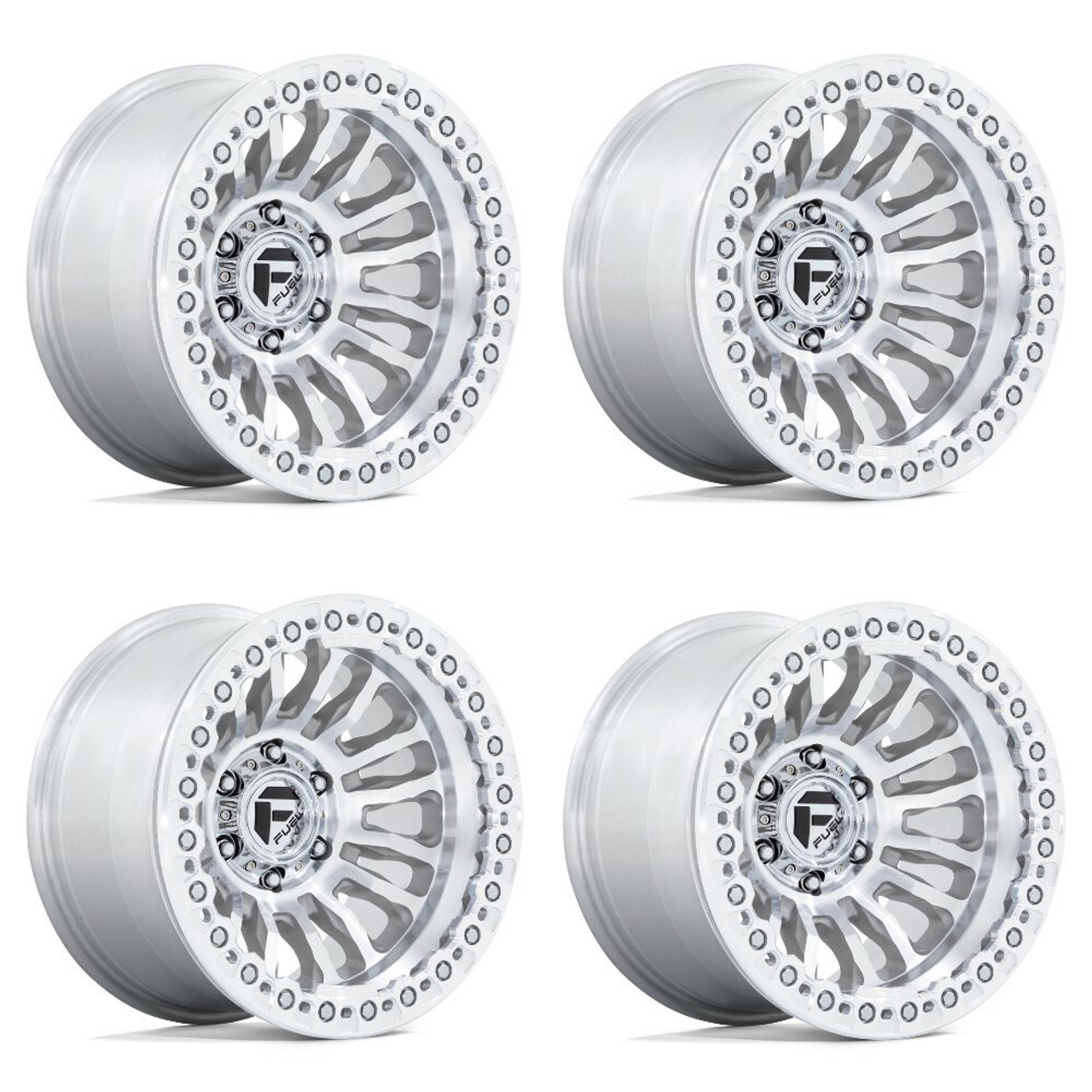 Set 4 Fuel FC125 Rincon Beadlock 20x10 8x6.5 Cast Machined Wheels 20" -48mm