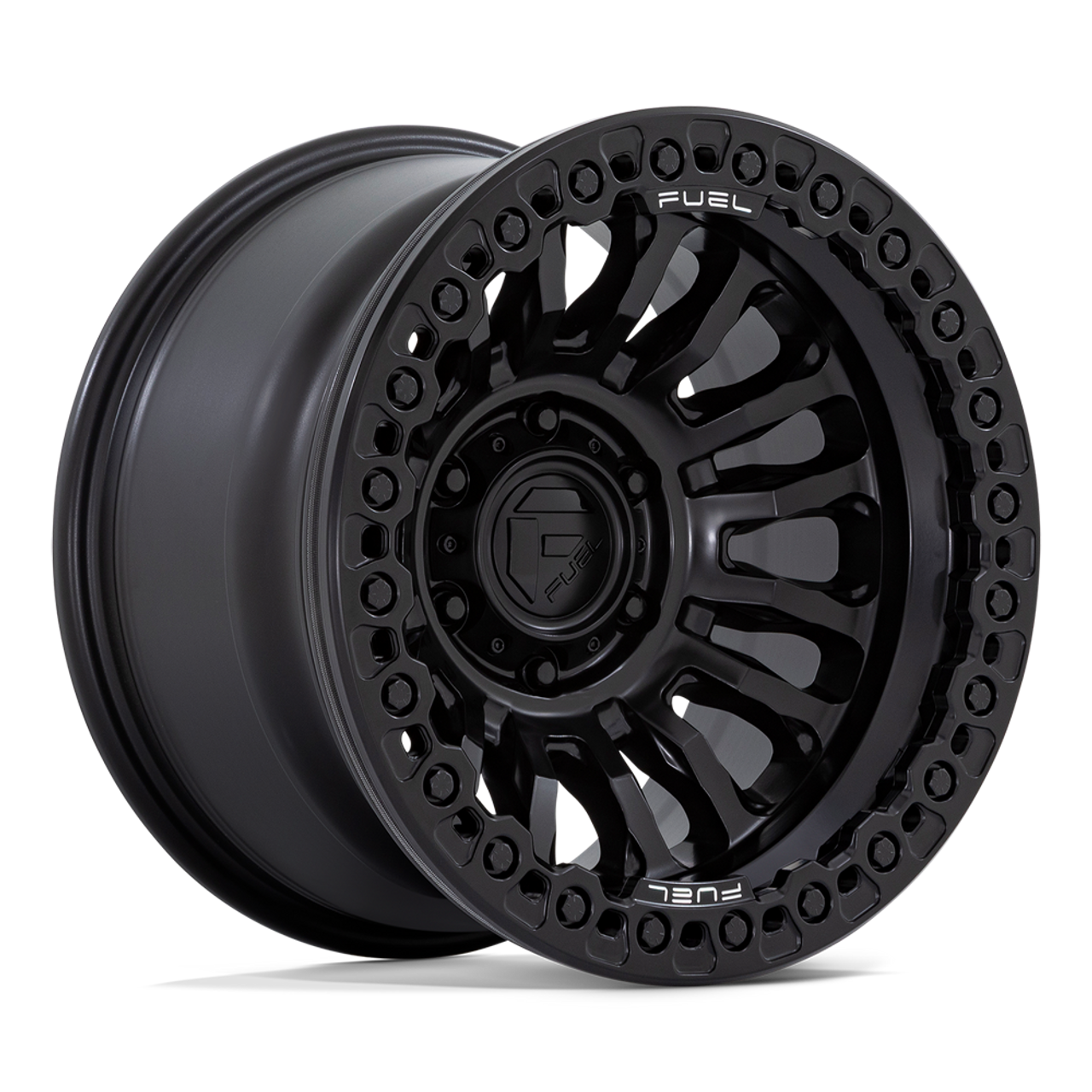 Set 4 Fuel FC125 Rincon Beadlock 17x9 6x5.5 Blackout Wheels 17" -38mm Rims