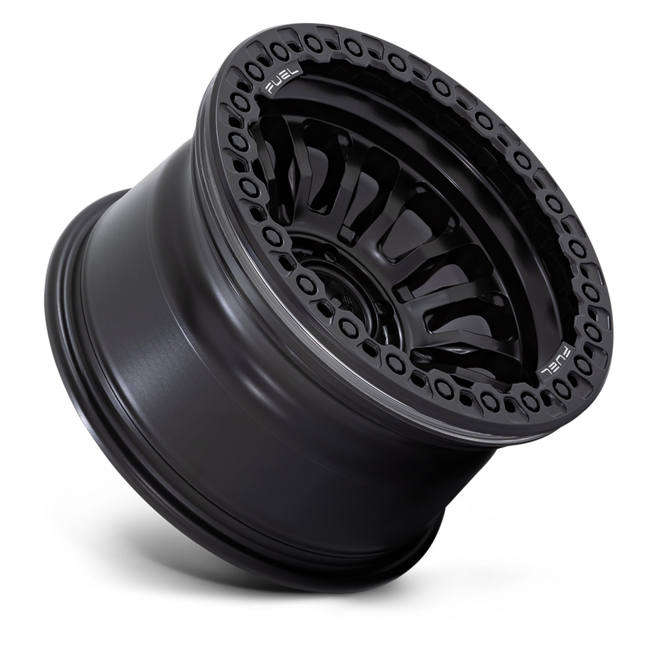 Set 4 Fuel FC125 Rincon Beadlock 17x9 6x5.5 Blackout Wheels 17" -38mm Rims