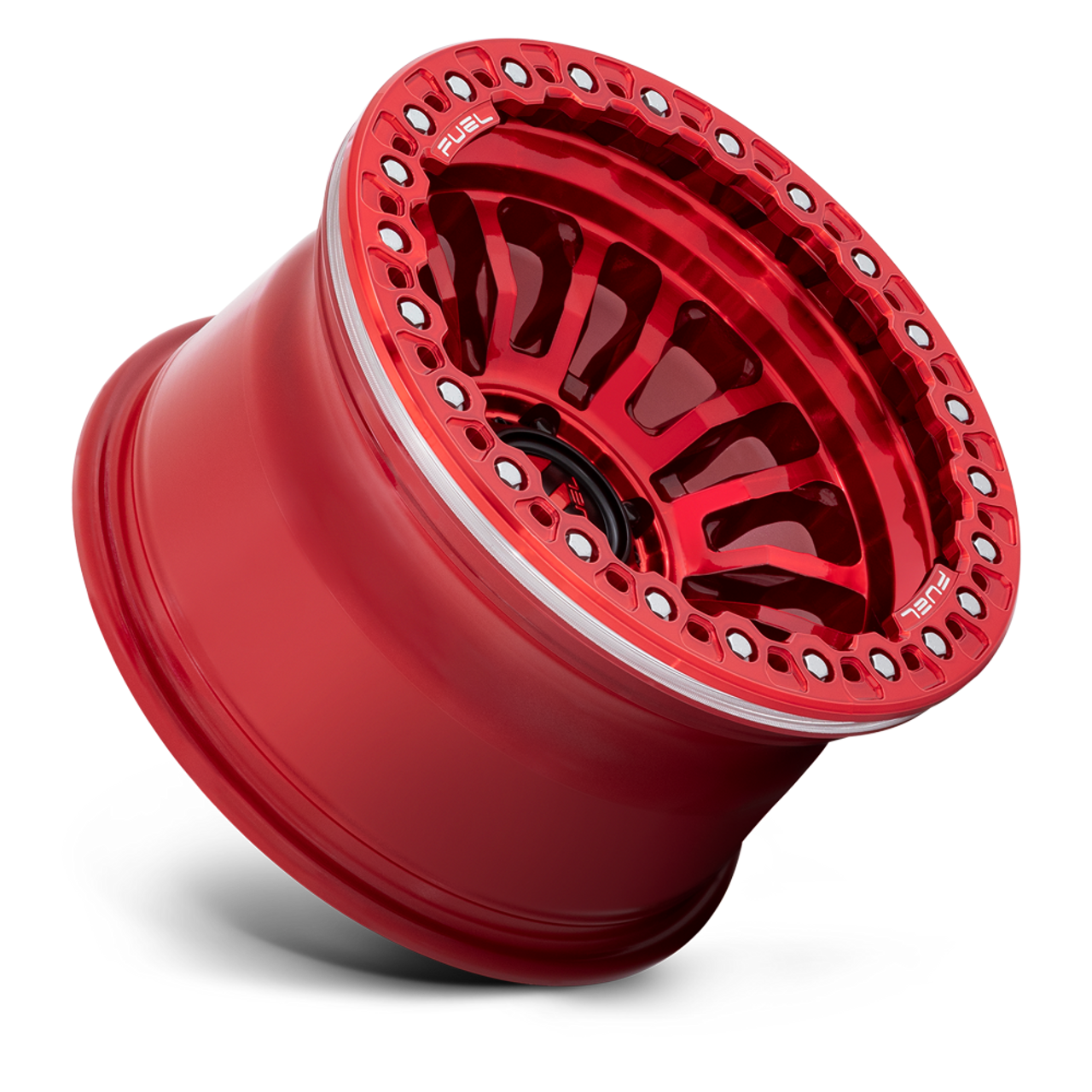 Set 4 Fuel FC125 Rincon Beadlock 17x9 8x6.5 Candy Red Wheels 17" -38mm Rims