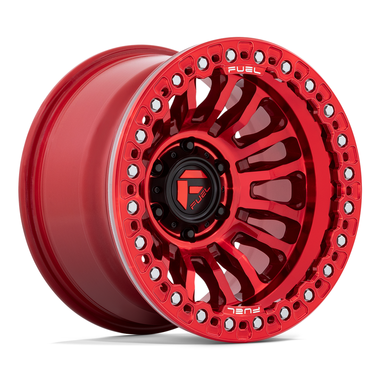 Set 4 Fuel FC125 Rincon Beadlock 20x10 8x6.5 Candy Red Wheels 20" -48mm Rims