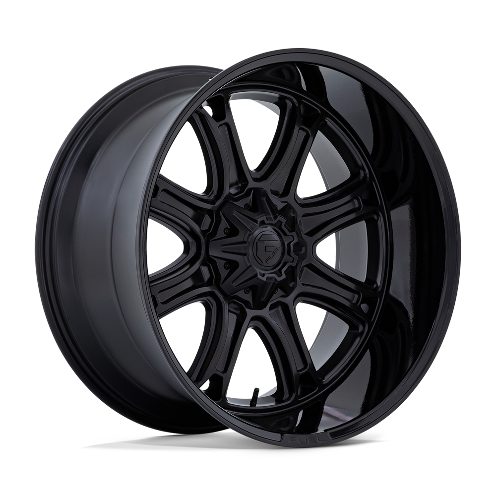 Set 4 20" Fuel Darkstar 20x9 5x5 5x5.5 1mm Matte Black Gloss Black Lip Wheels