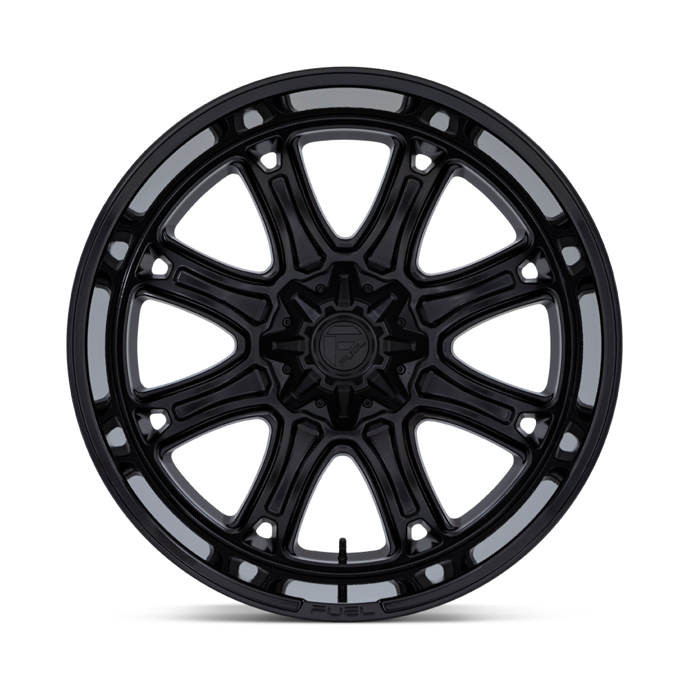 Set 4 20" Fuel Darkstar 20x9 5x5 5x5.5 1mm Matte Black Gloss Black Lip Wheels