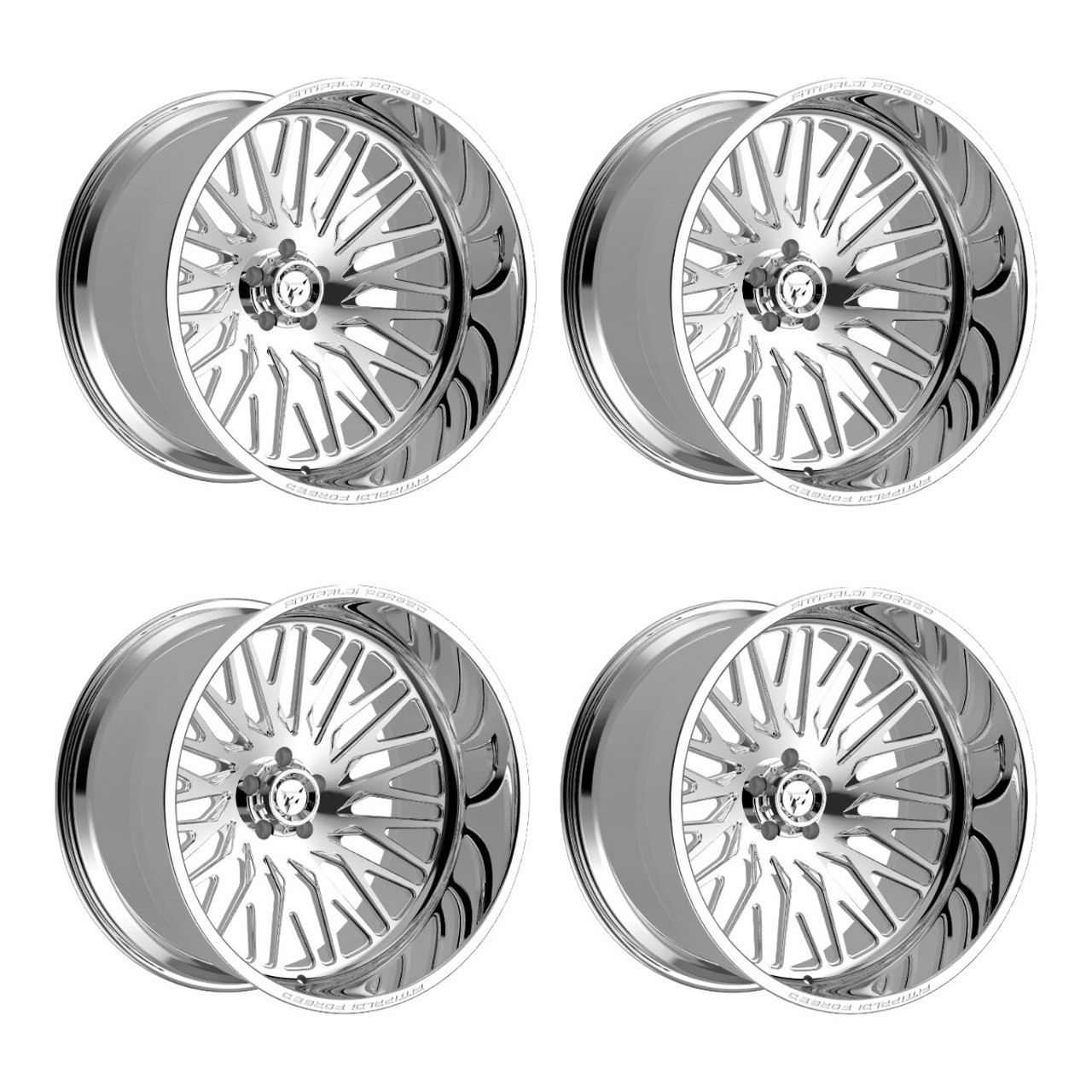 Set 4 24" Fittipaldi Off Road FTF500P 24x14 Polished 8x6.5 Wheels -76mm Rims Set 4 24" Fittipaldi Off Road FTF500P 24x14 Polished 8x6.5 Wheels -76mm Rims