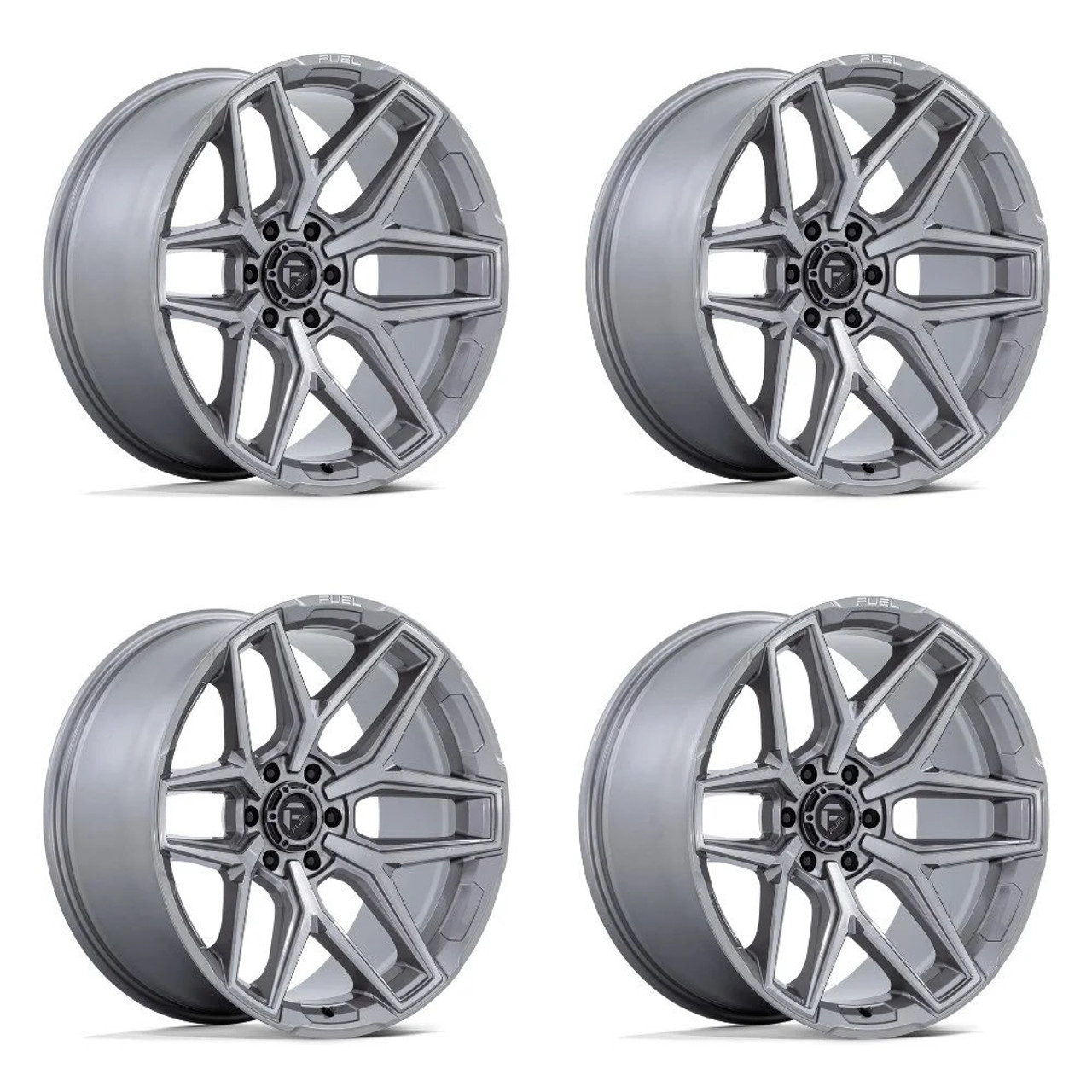 Set 4 18" Fuel Flux FC854 18x9 6x5.5 1mm Platinum Wheels Offroad Truck SUV Rims