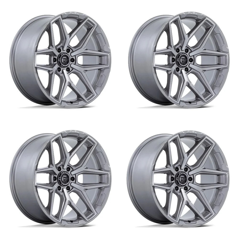 Set 4 18" Fuel Flux FC854 18x9 6x5.5 20mm Platinum Offroad Truck SUV Wheels