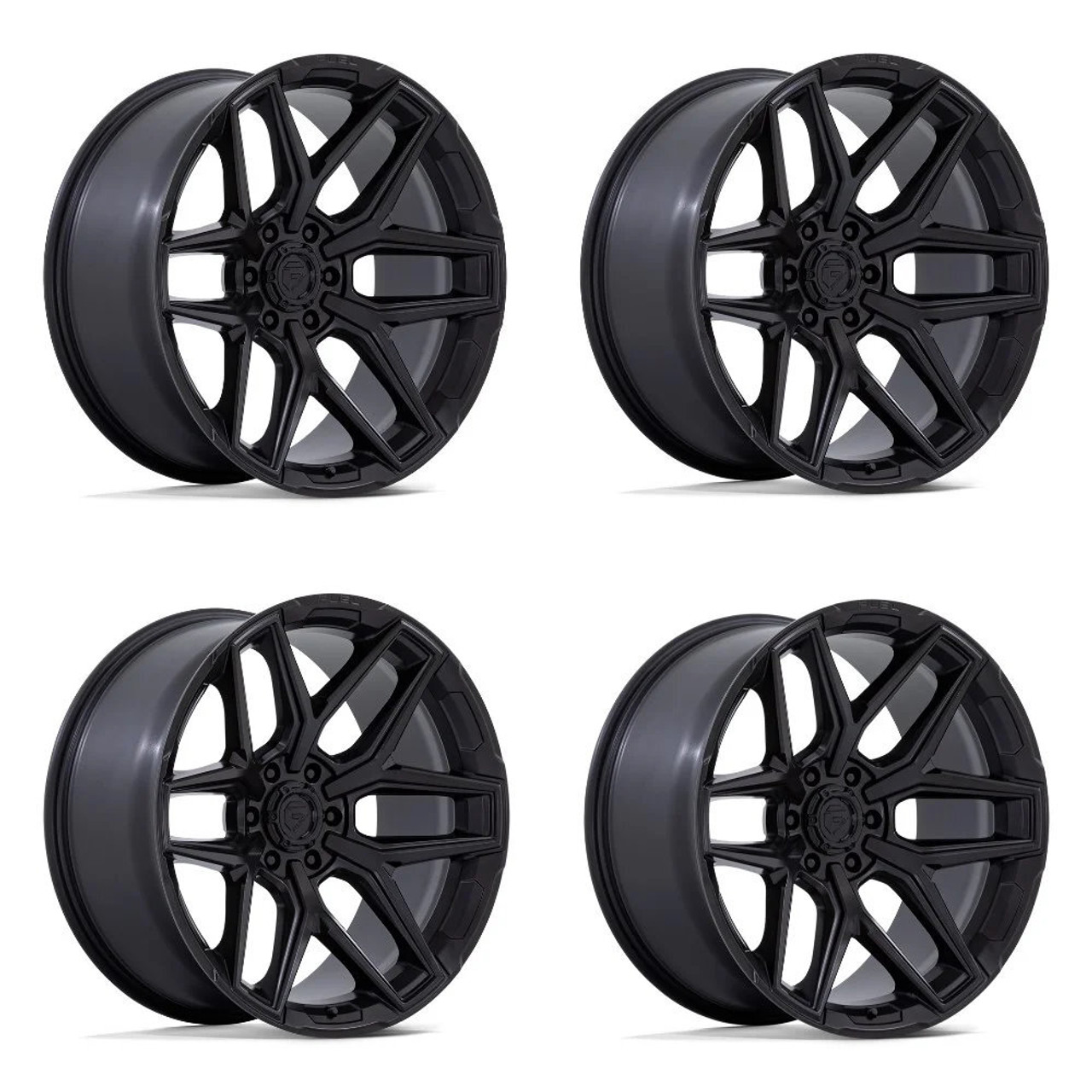 Set 4 18" Fuel Flux FC854 18x9 6x5.5 30mm Blackout Wheels Offroad Truck SUV Rims