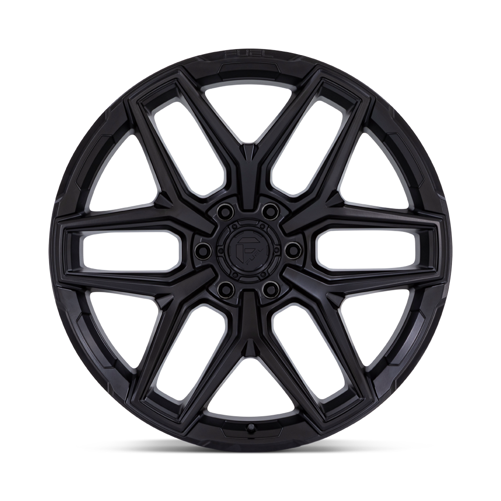 Set 4 22" Fuel Flux 22x10 6x5.5 -18mm Blackout Wheels Lifted Truck SUV Rims