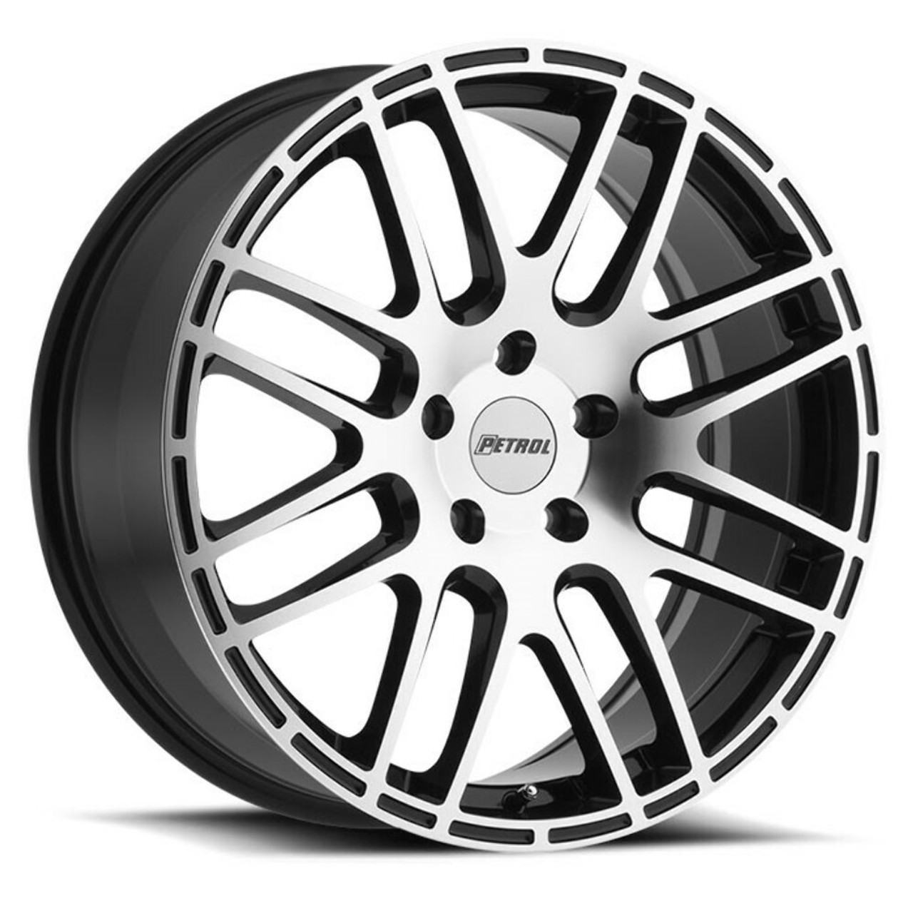 Petrol P6A 19x8 5x112 Gloss Black W/ Machined Cut Face Wheel 19" 40mm Rim