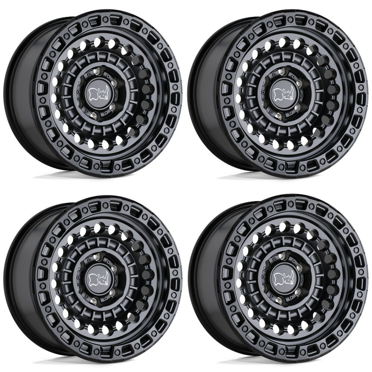 Set 4 Black Rhino Sentinel 20x9.5 6x5.5 Matte Black Wheels 20" 12mm Rims