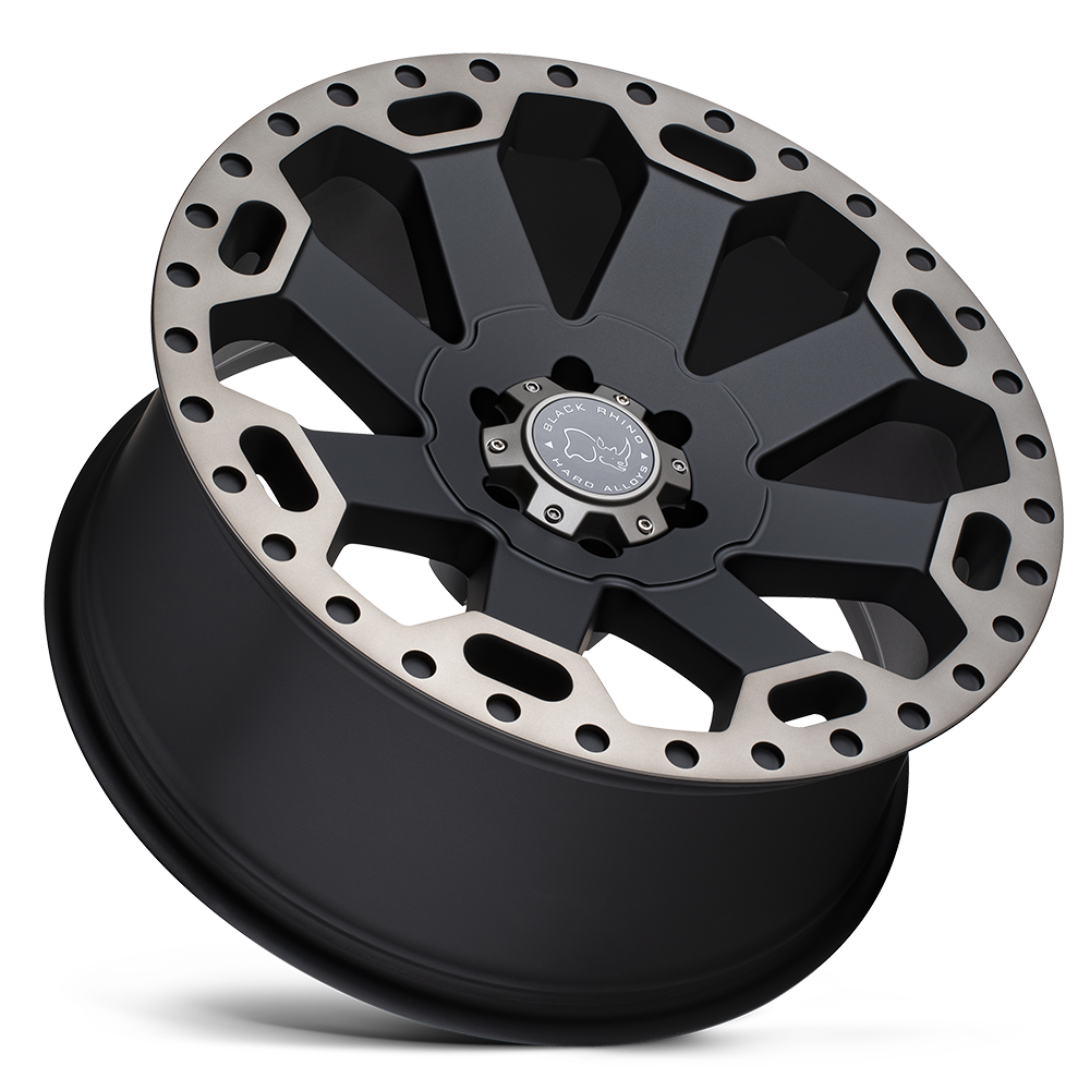 Set 4 Black Rhino Warlord 17x9 6x5.5 Black W  Machined Tint Wheels 17" -12mm