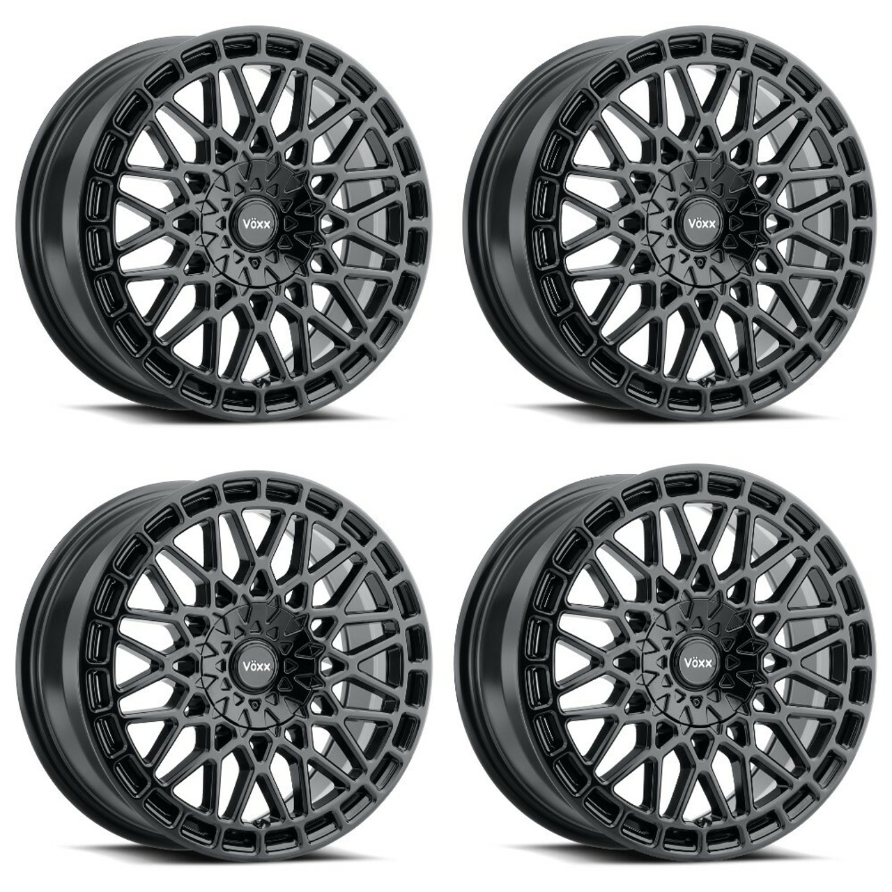 Set 4 18" Voxx V?xx Enzo Gloss Black Wheels 18x8 5x112 5x120 45mm Rims