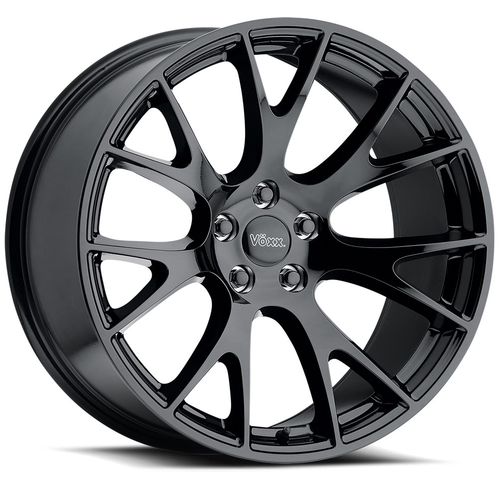 22" Voxx Replica Hellcat Gloss Black Wheel 22x9 6x5.5 24mm Rim For Chevy